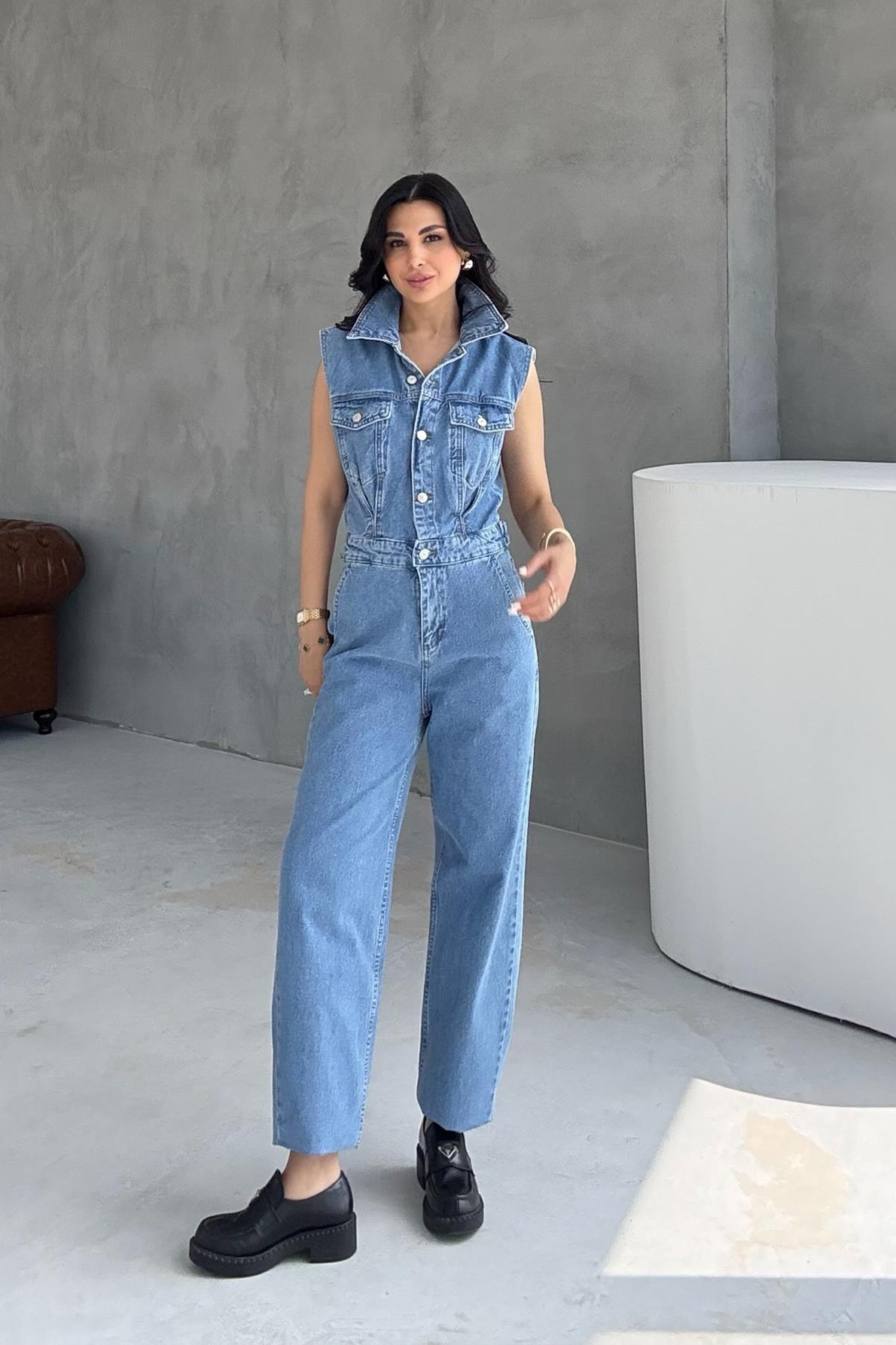 Mavi Balon Denim Tulum