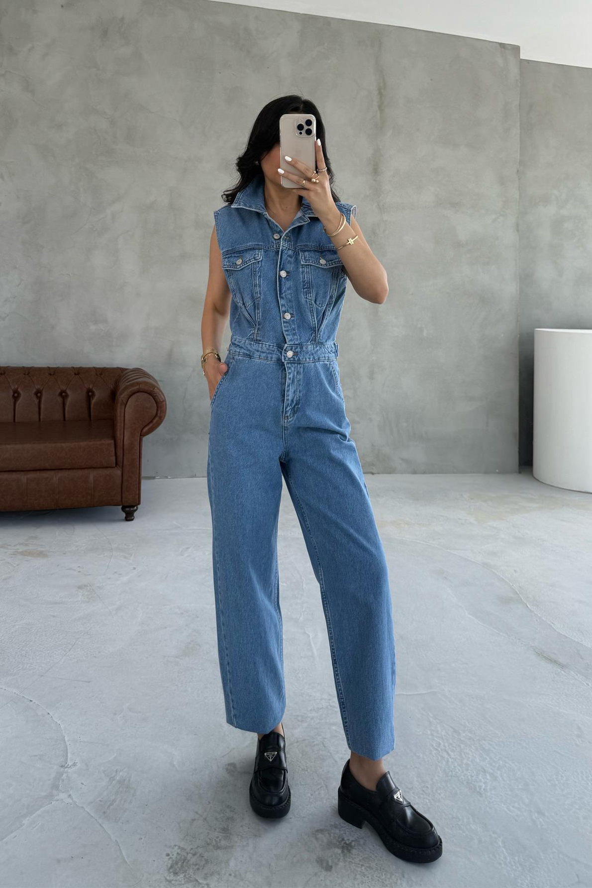 Mavi Balon Denim Tulum