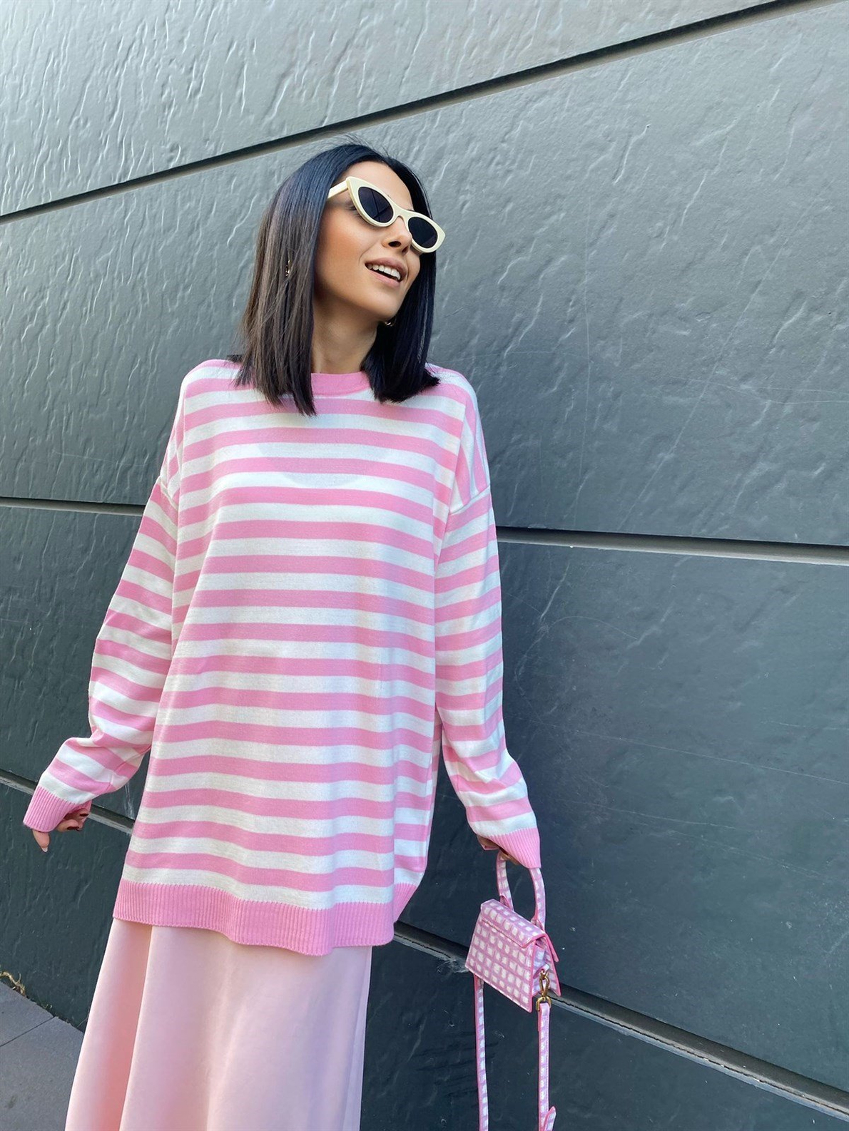 Pembe Çizgili Triko