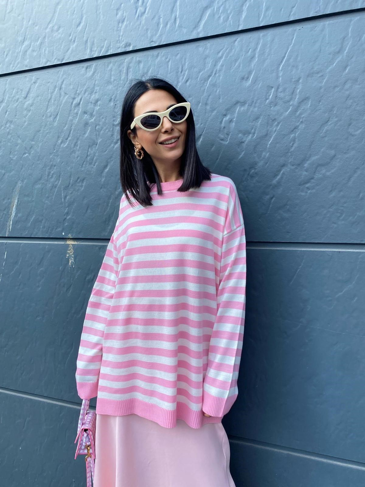 Pembe Çizgili Triko