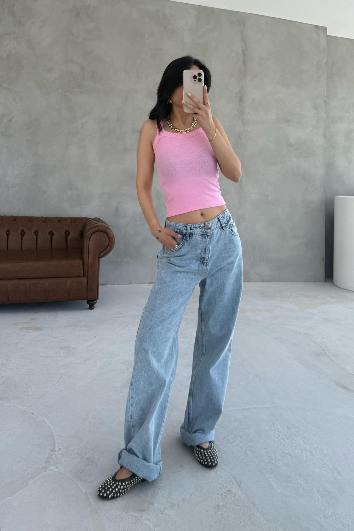 Pembe Slim Fit Dar Kesim U Yaka Fitilli Atlet