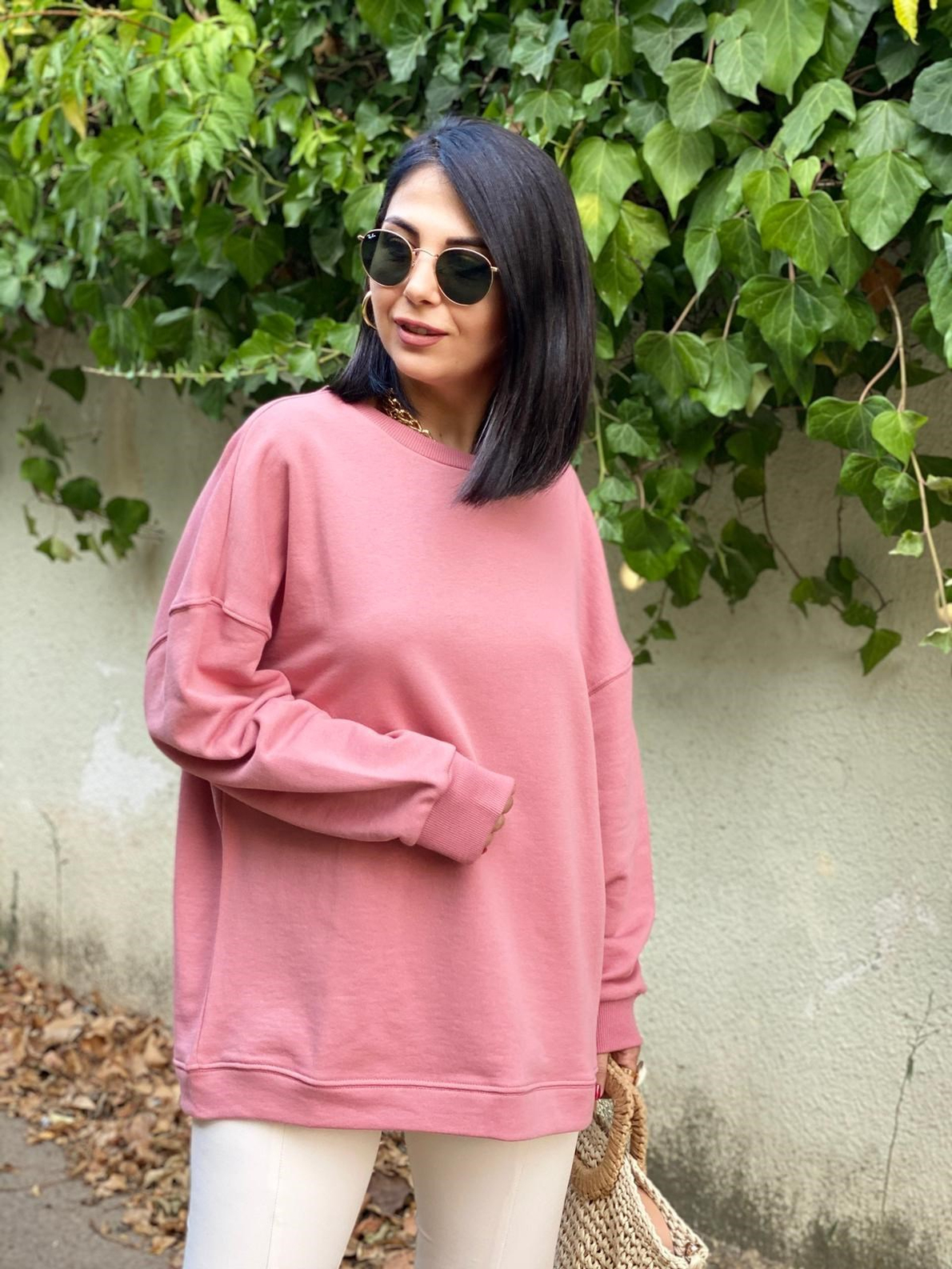 Pudra Bisiklet Yaka Sweat