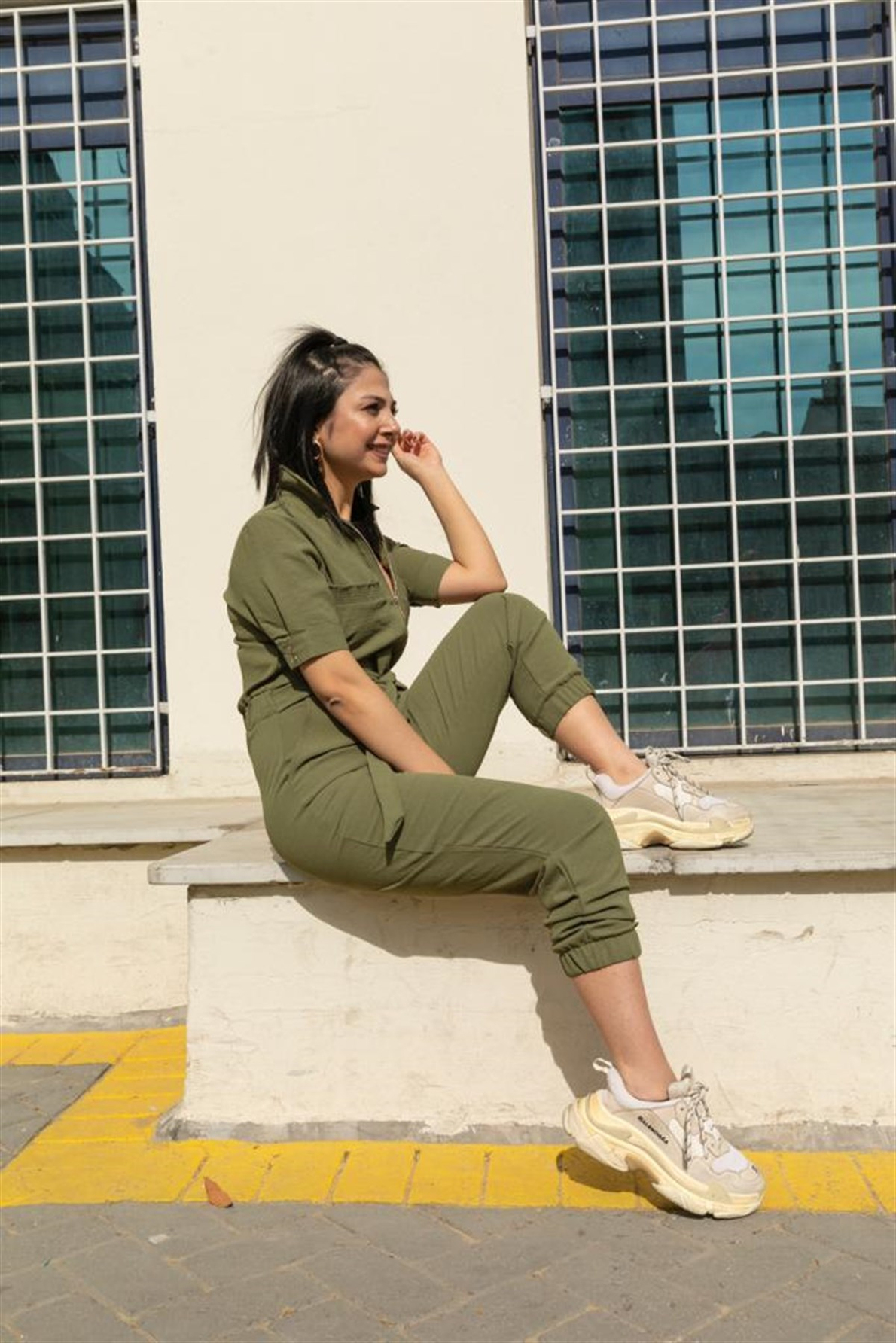 Robin Tensel Kumaş Haki Tulum