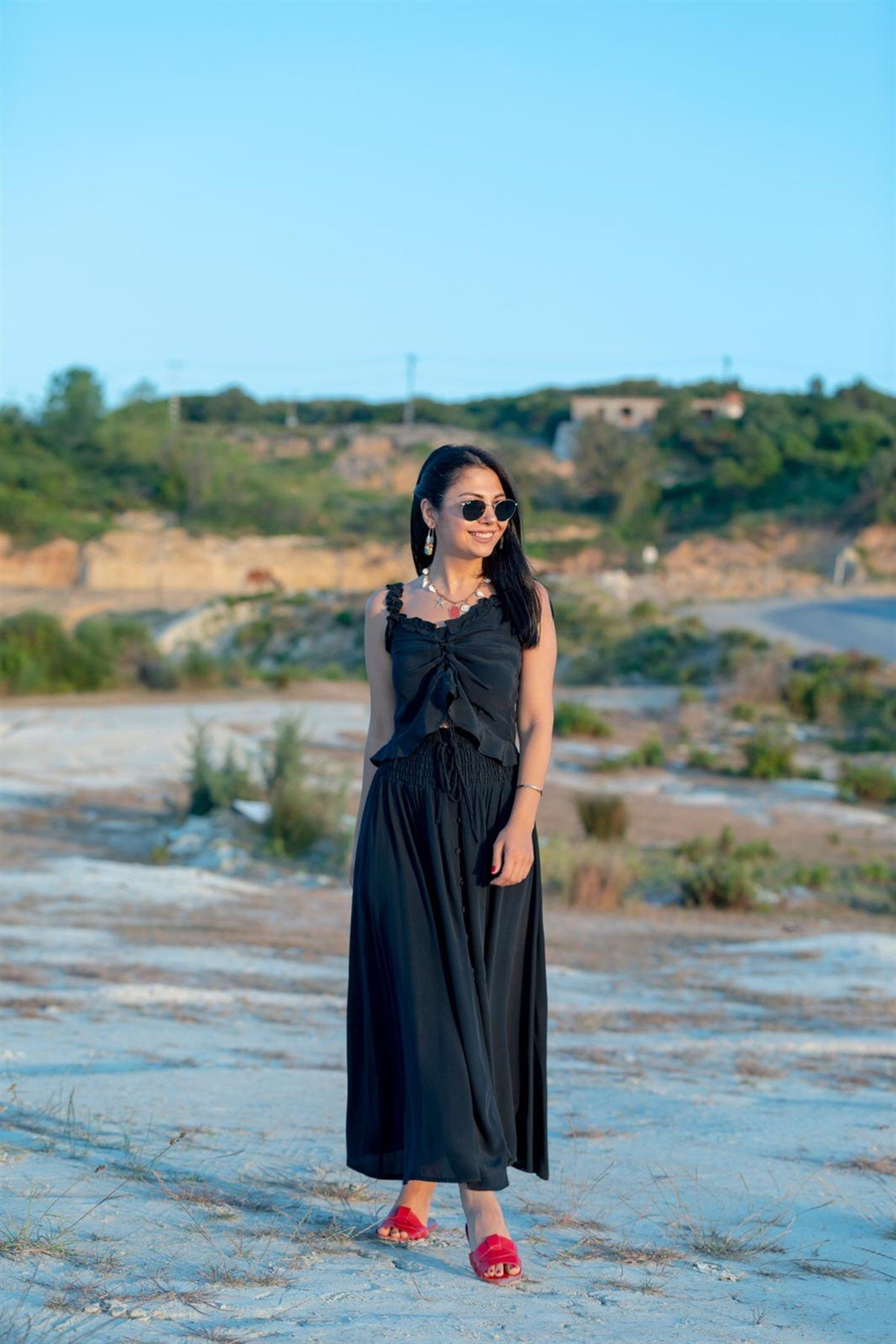 Siyah Bluz &Etek Takım