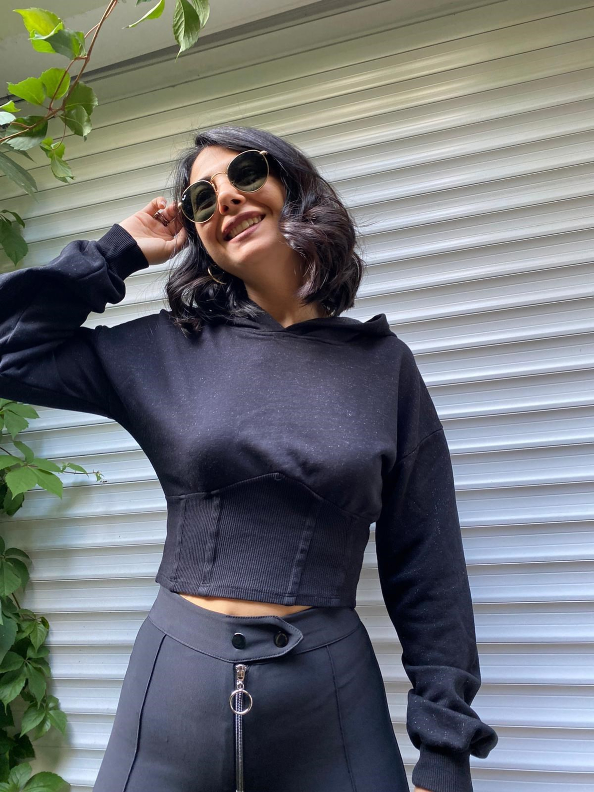 Siyah Kapüşonlu Sweat
