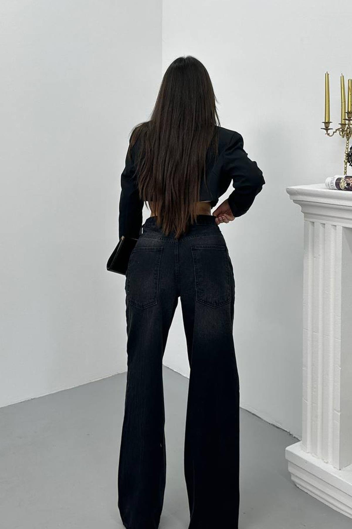 Siyah Kot Baggy Pantolon