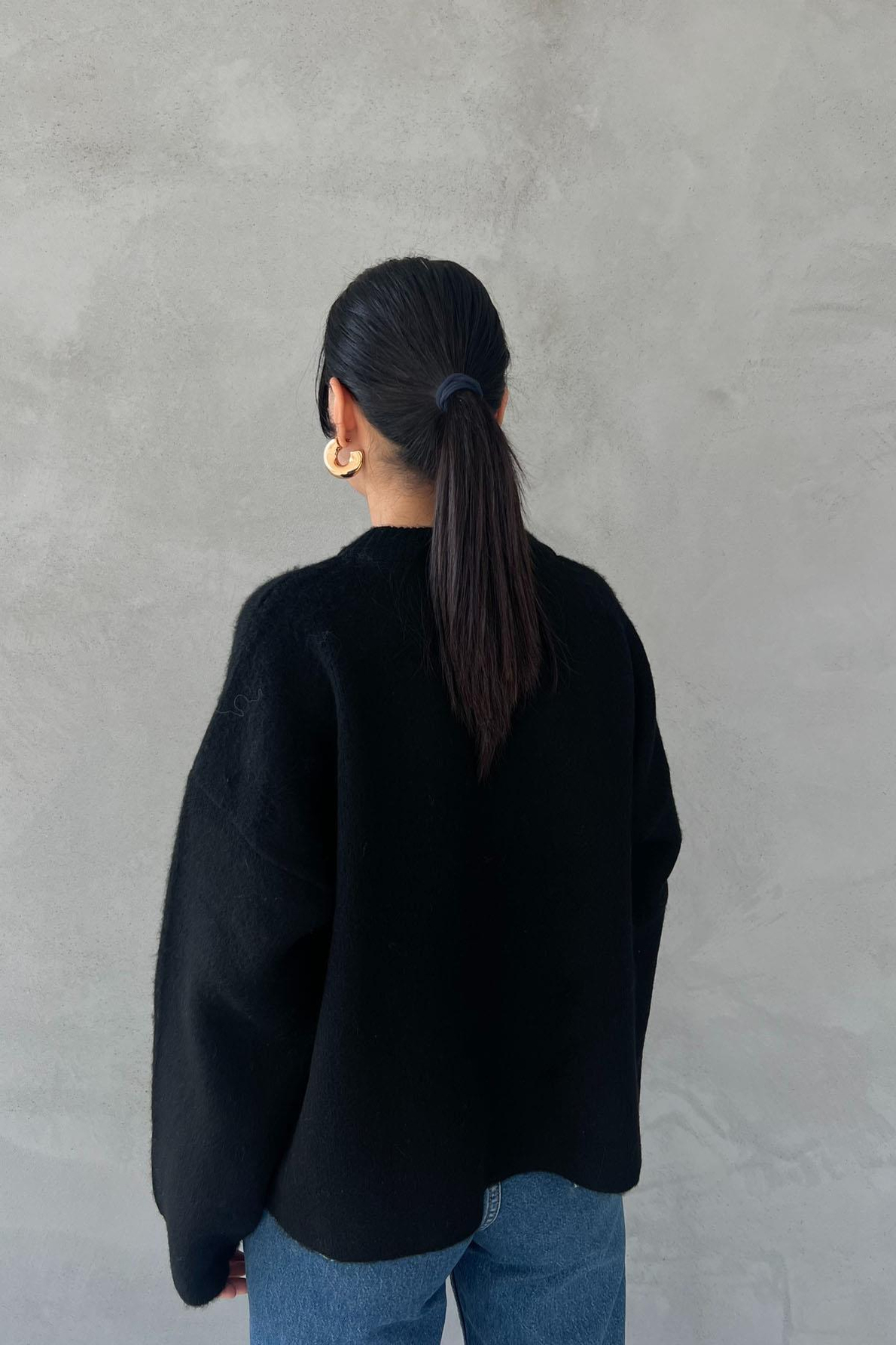 Siyah Sakallı Basic Oversize Kazak