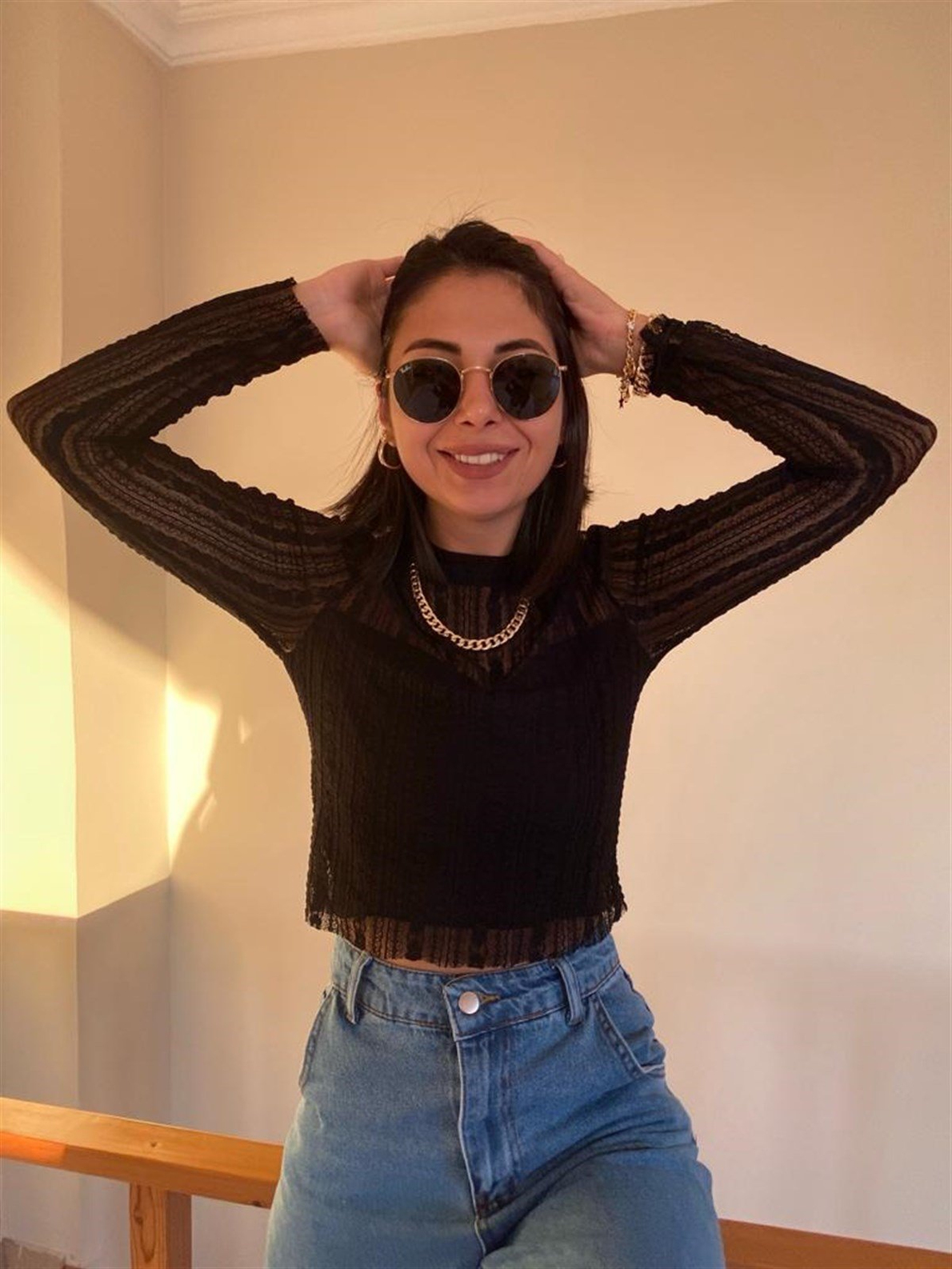 Siyah Vintage Büstiyerli Dantel Bluz