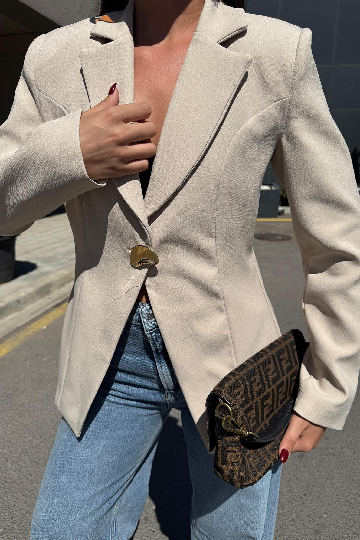 Taş Dior Kuplu Gold Düğmeli Ceket