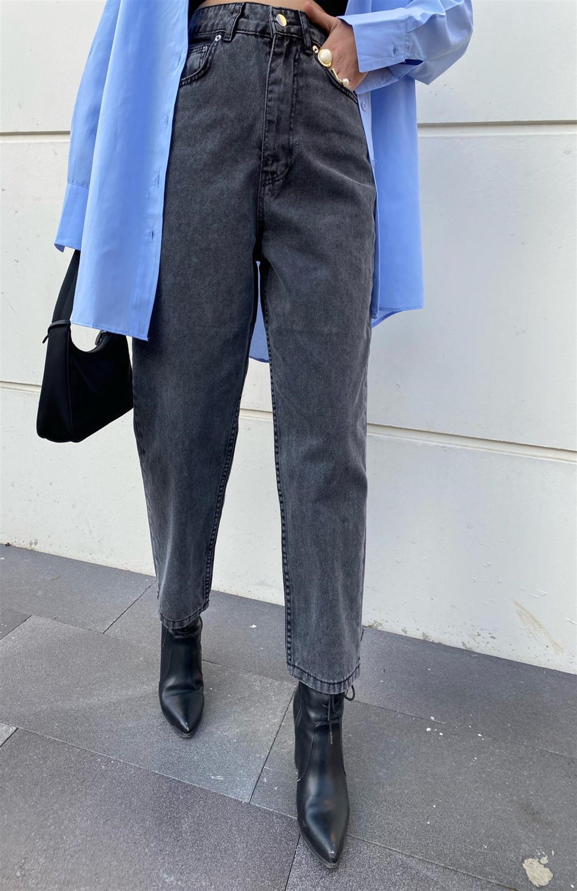 Vintage Slim High Füme Mom Jean