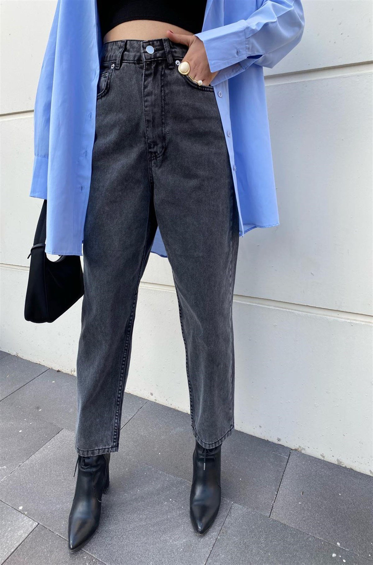 Vintage Slim High Füme Mom Jean