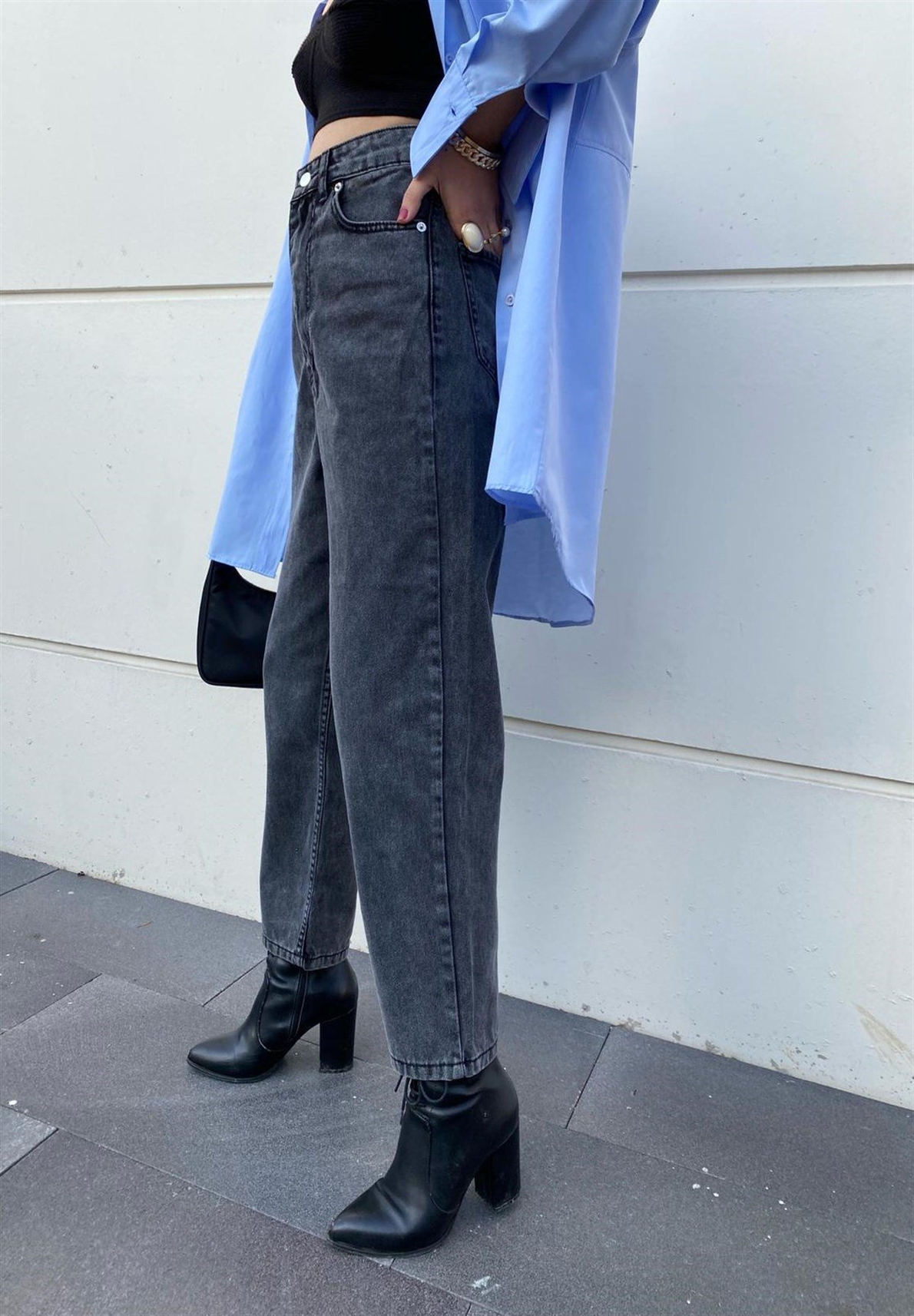 Vintage Slim High Füme Mom Jean