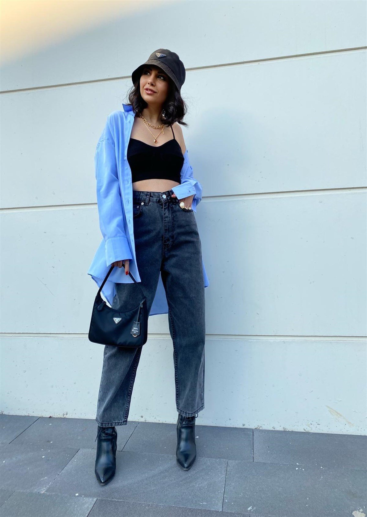 Vintage Slim High Füme Mom Jean