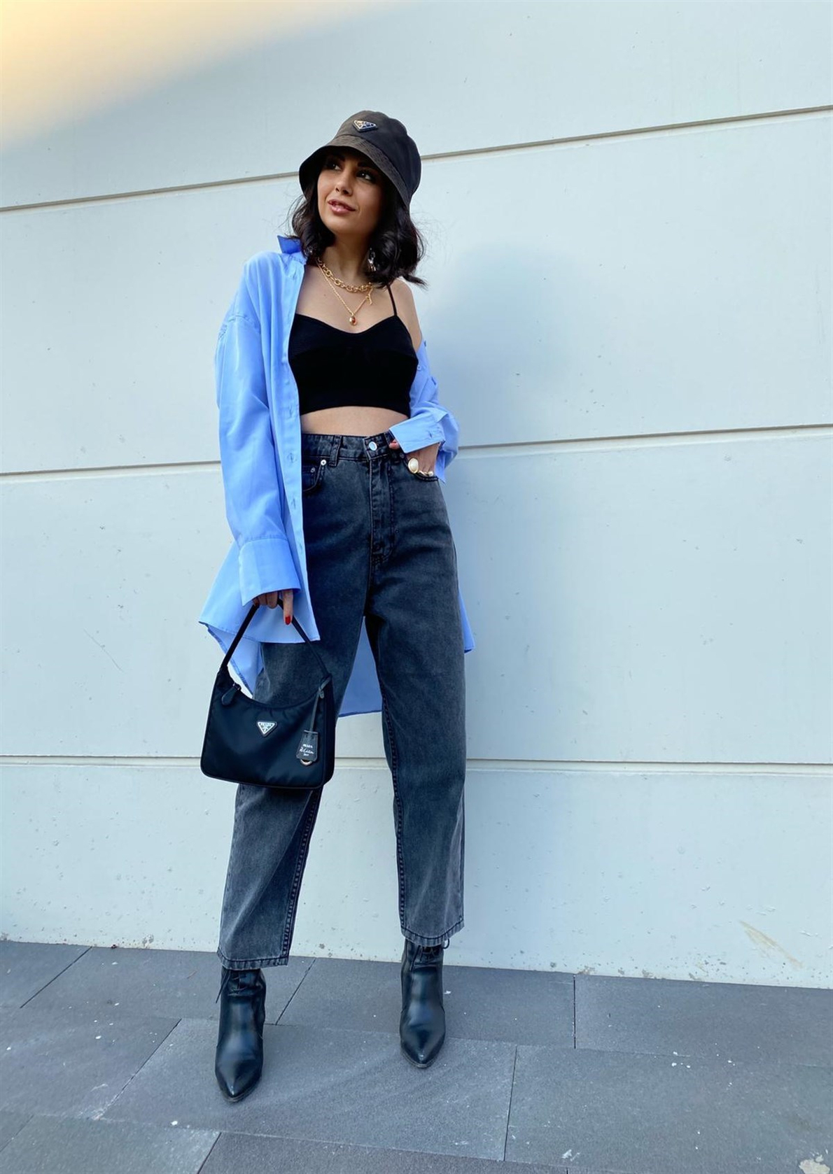 Vintage Slim High Füme Mom Jean