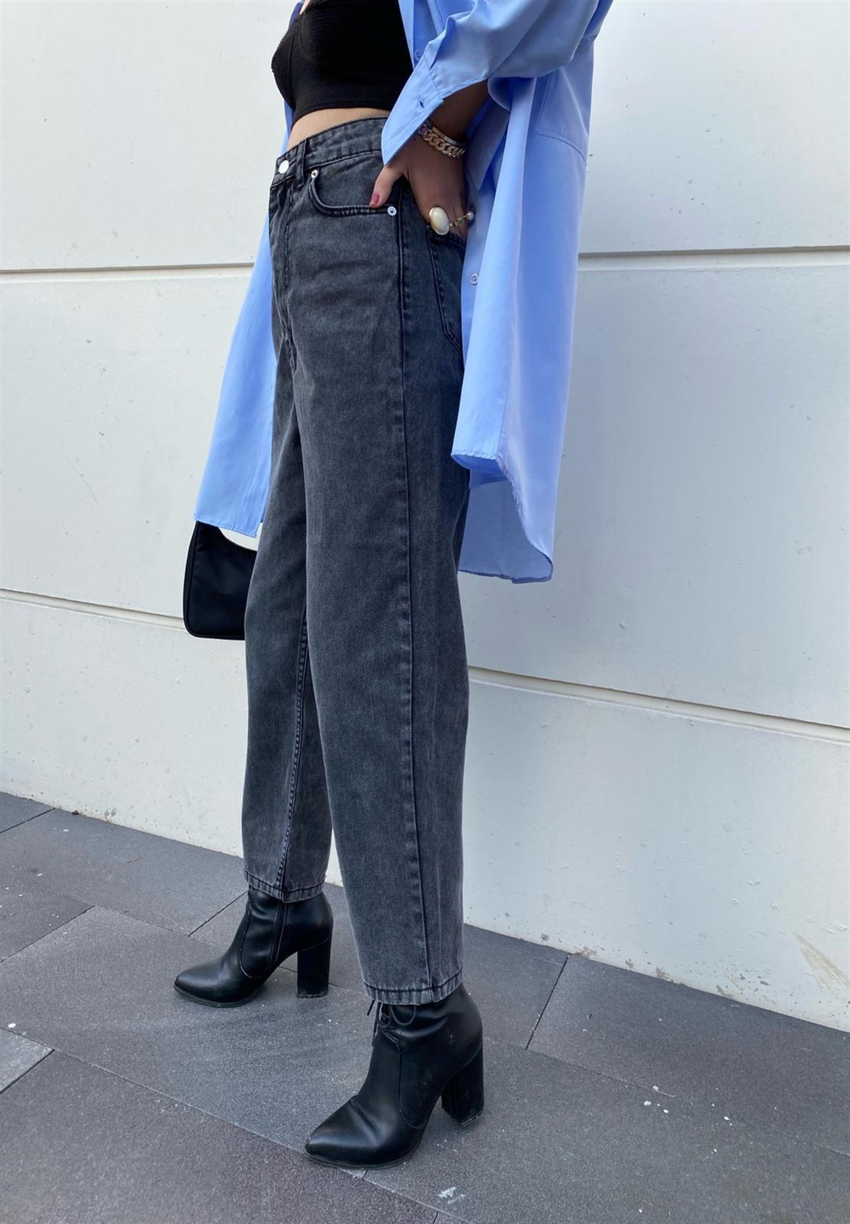 Vintage Slim High Füme Mom Jean