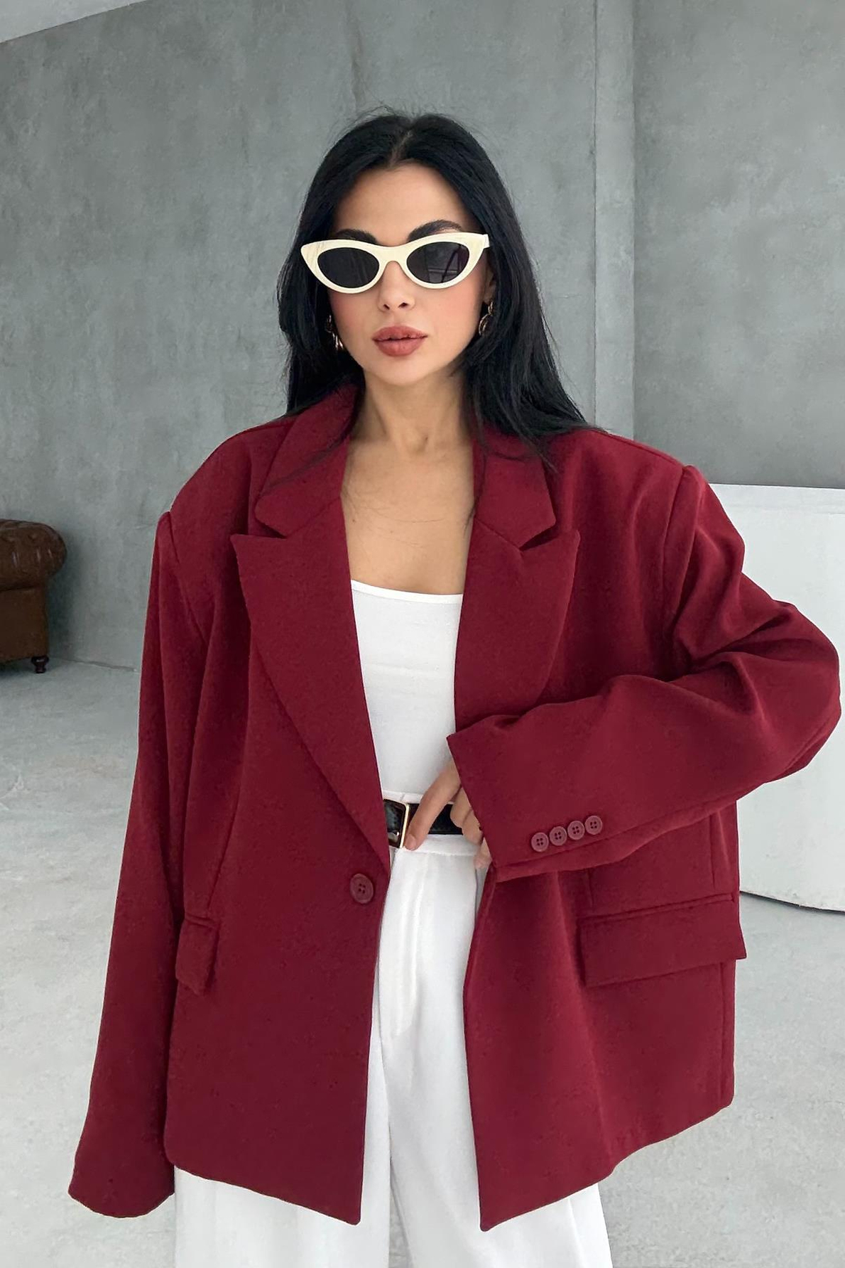 Vişne Çürüğü Premium Oversize Ceket