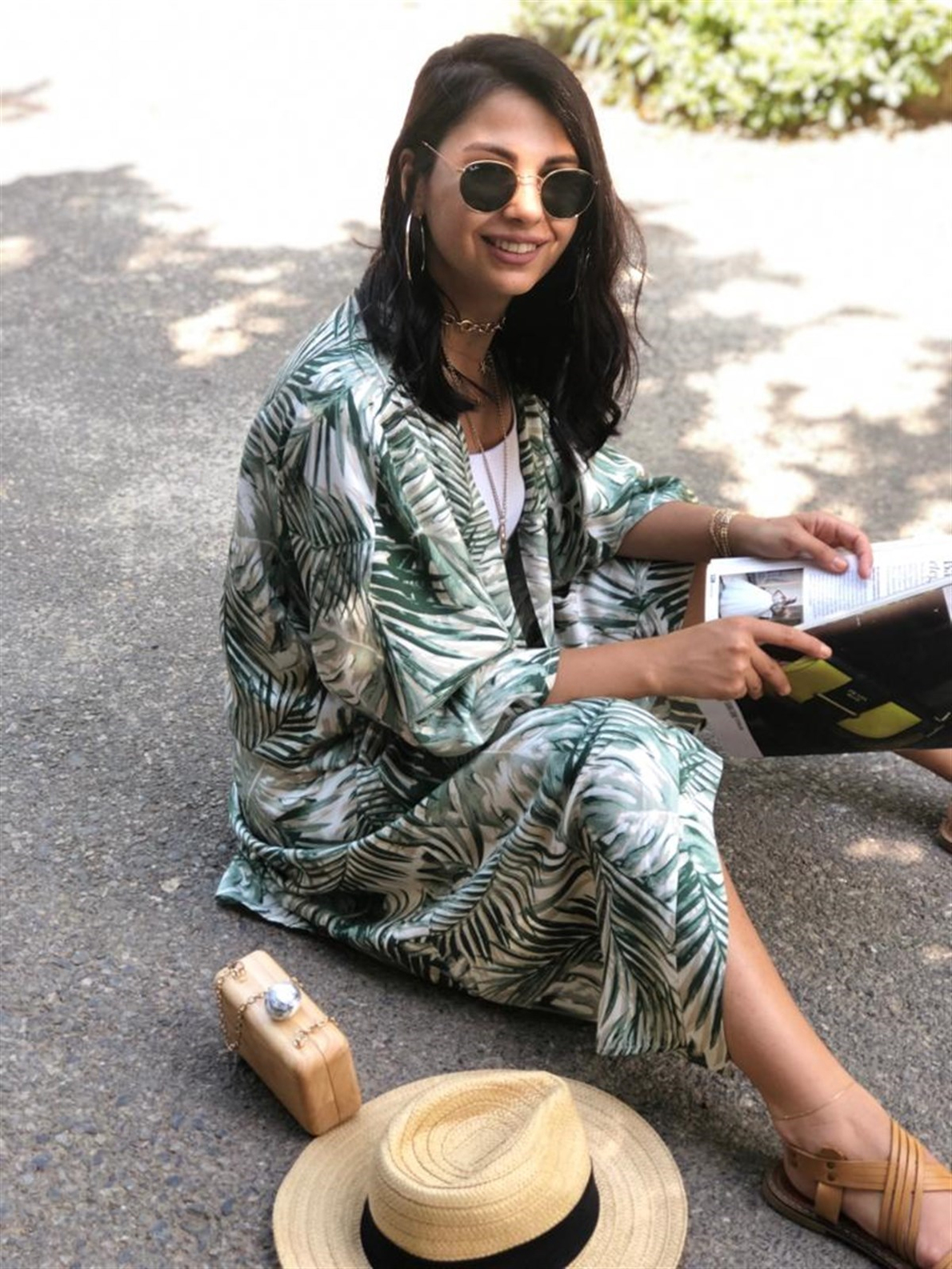 Yeşil Desenli Kimono