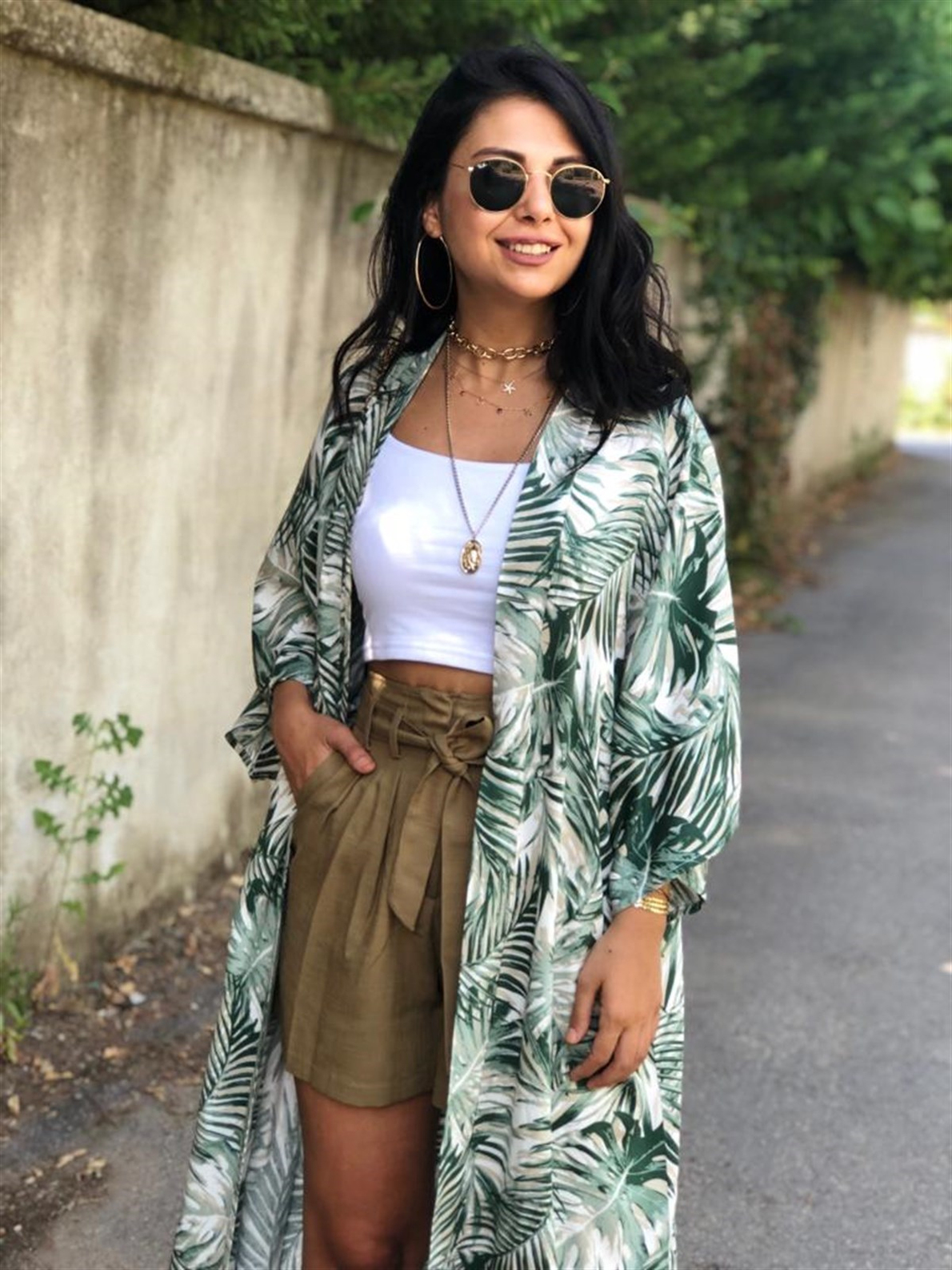 Yeşil Desenli Kimono