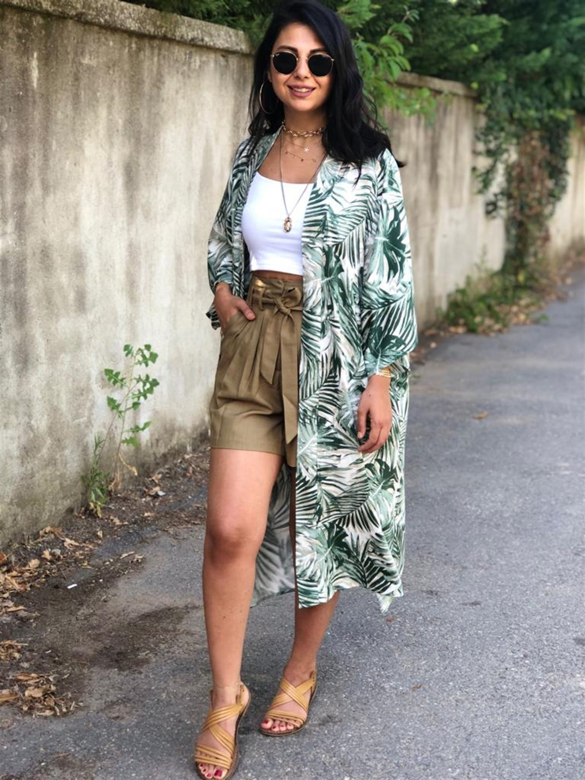 Yeşil Desenli Kimono