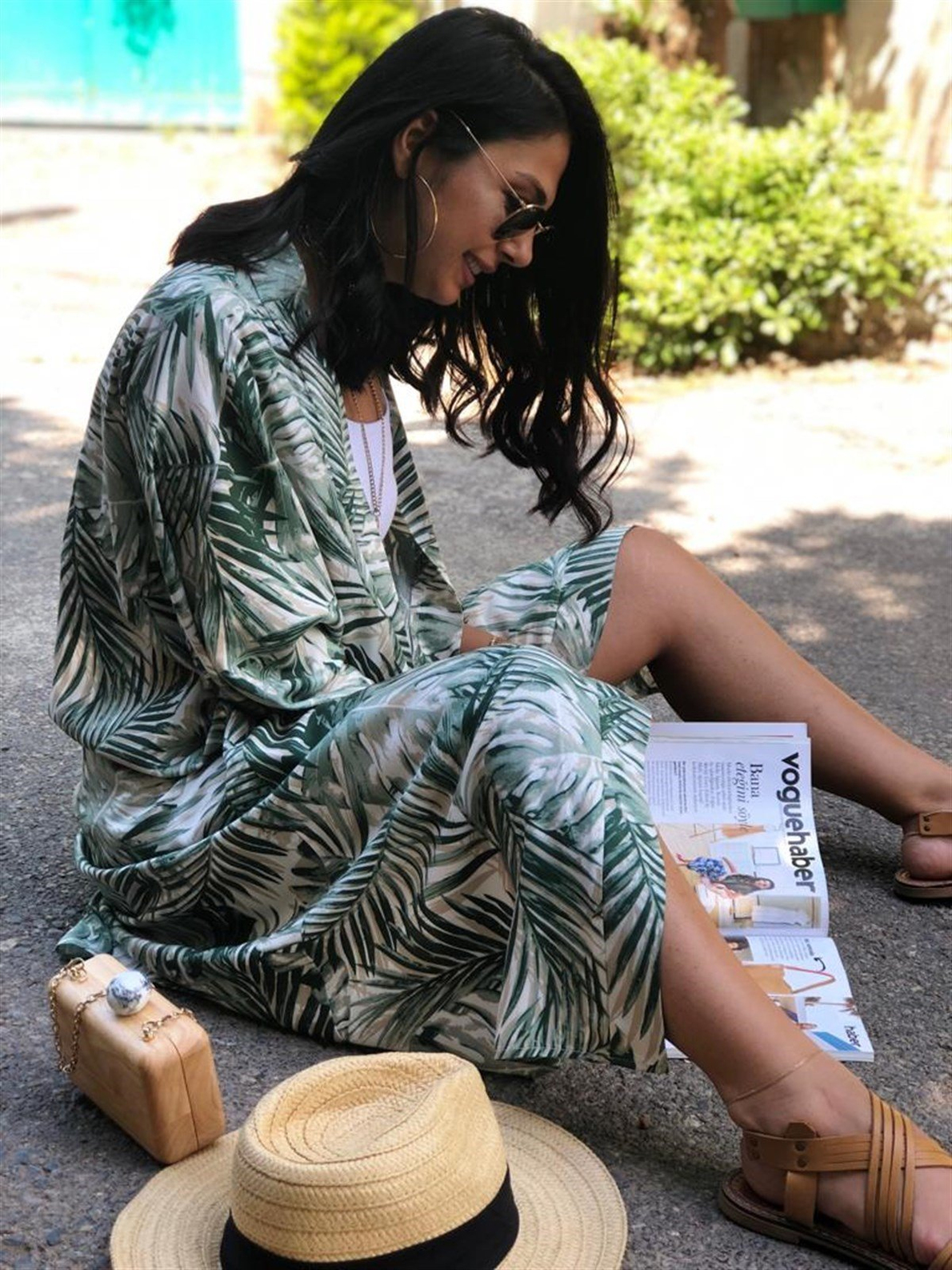 Yeşil Desenli Kimono