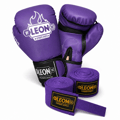 Leon Blade Training Boks Kick Boks Ve Muay Thai Eldiveni ve 3,5 m Bandaj Seti Mor