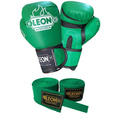 Leon Blade Training Boks Kick Boks Ve Muay Thai Eldiveni ve 3,5 m Bandaj Seti Yeşil