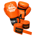Leon Blade Training Boks Kick Boks Ve Muay Thai Eldiveni ve 3,5 m Bandaj Seti Turuncu