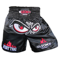 Leon No Fear Nakışlı Profesyonel Muay Thai ve Kick Boks Şortu Siyah