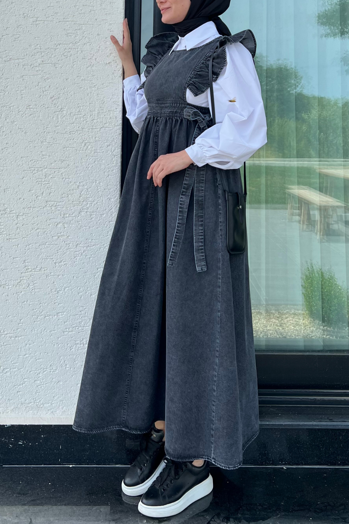 fırfır denim jile -koyu