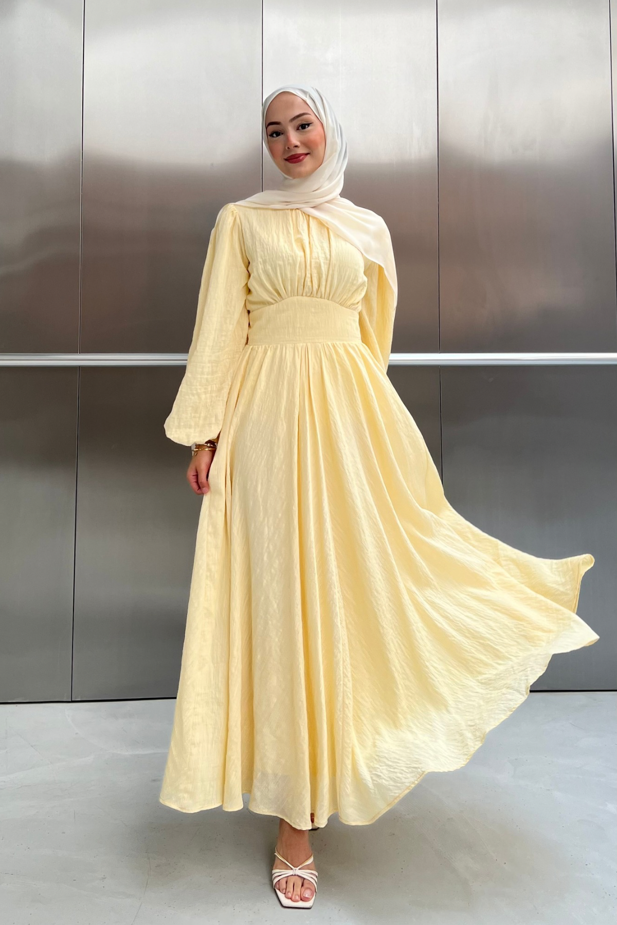 KORSE ELBİSE -SARI