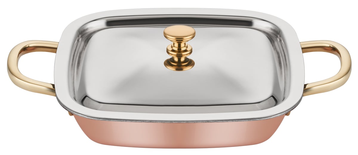 Multi Metal Copper Square, Casserole
