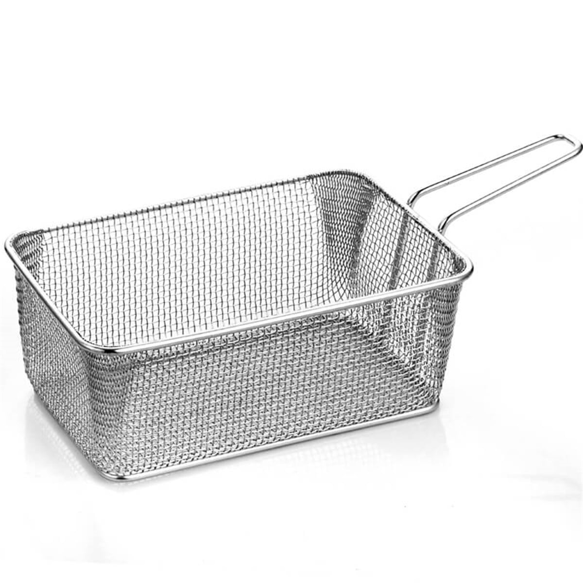 Stainless Steel Fine Mesh Rectangular Deep Serving Basket