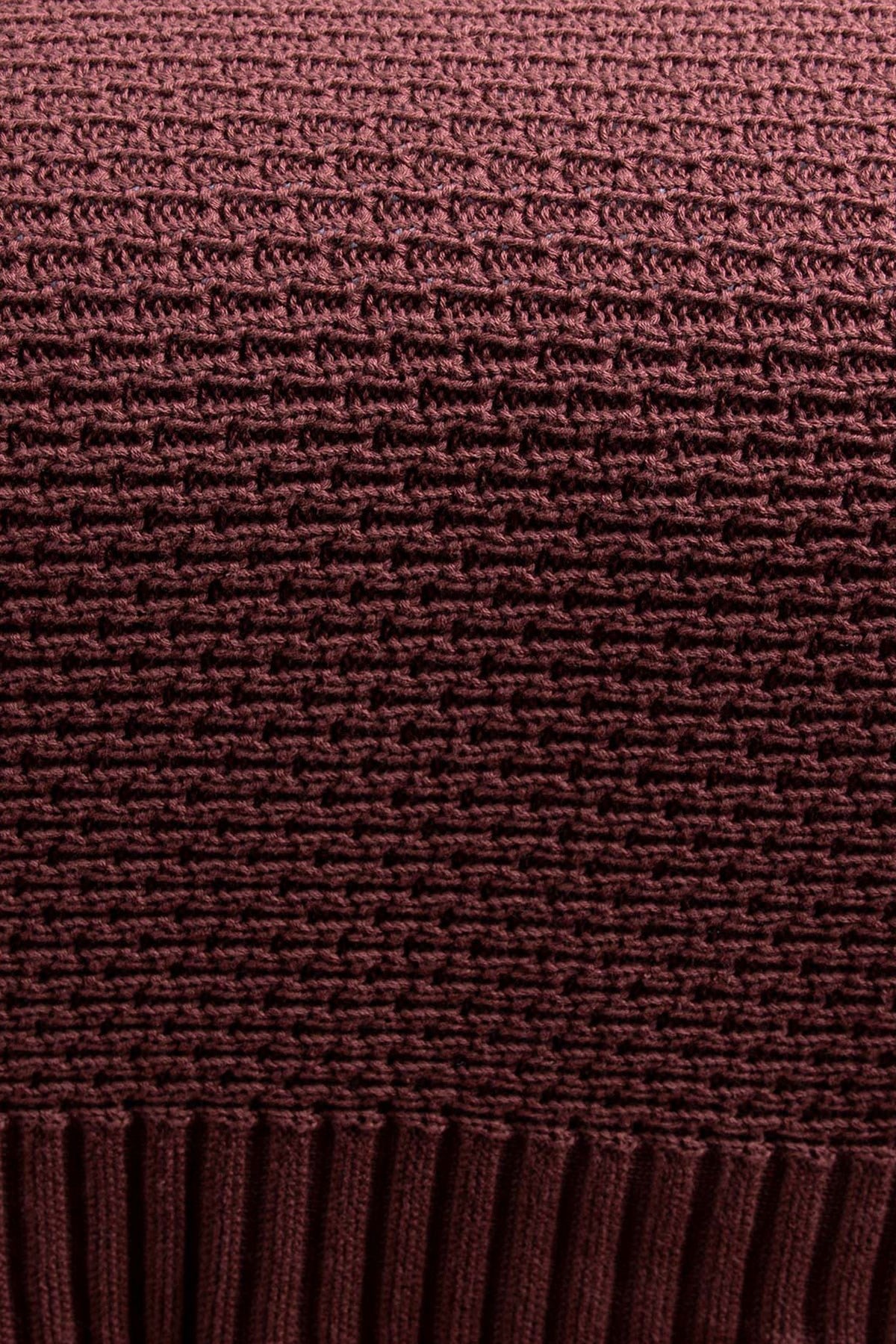 %100 Pamuk Pirinç Örgü Kahve Rengi Çift Kişilik Battaniye 170x250 CM