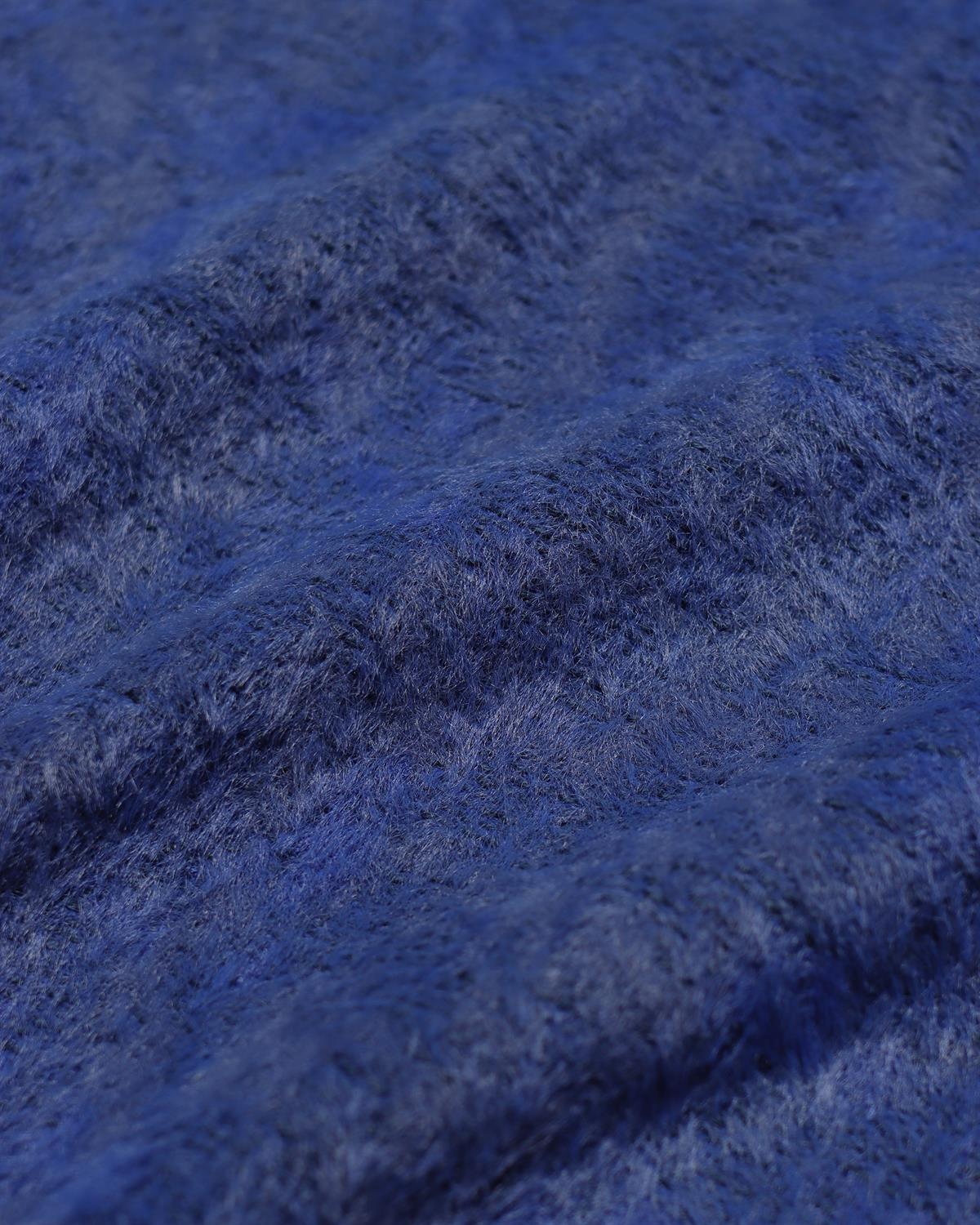 Far Afield ECLIPSE  KNIT - FULLY TIE DIE Bisiklet Yaka Standart Kesim Batik Desen Tüylü Erkek Triko Kazak - Kobalt Mavi