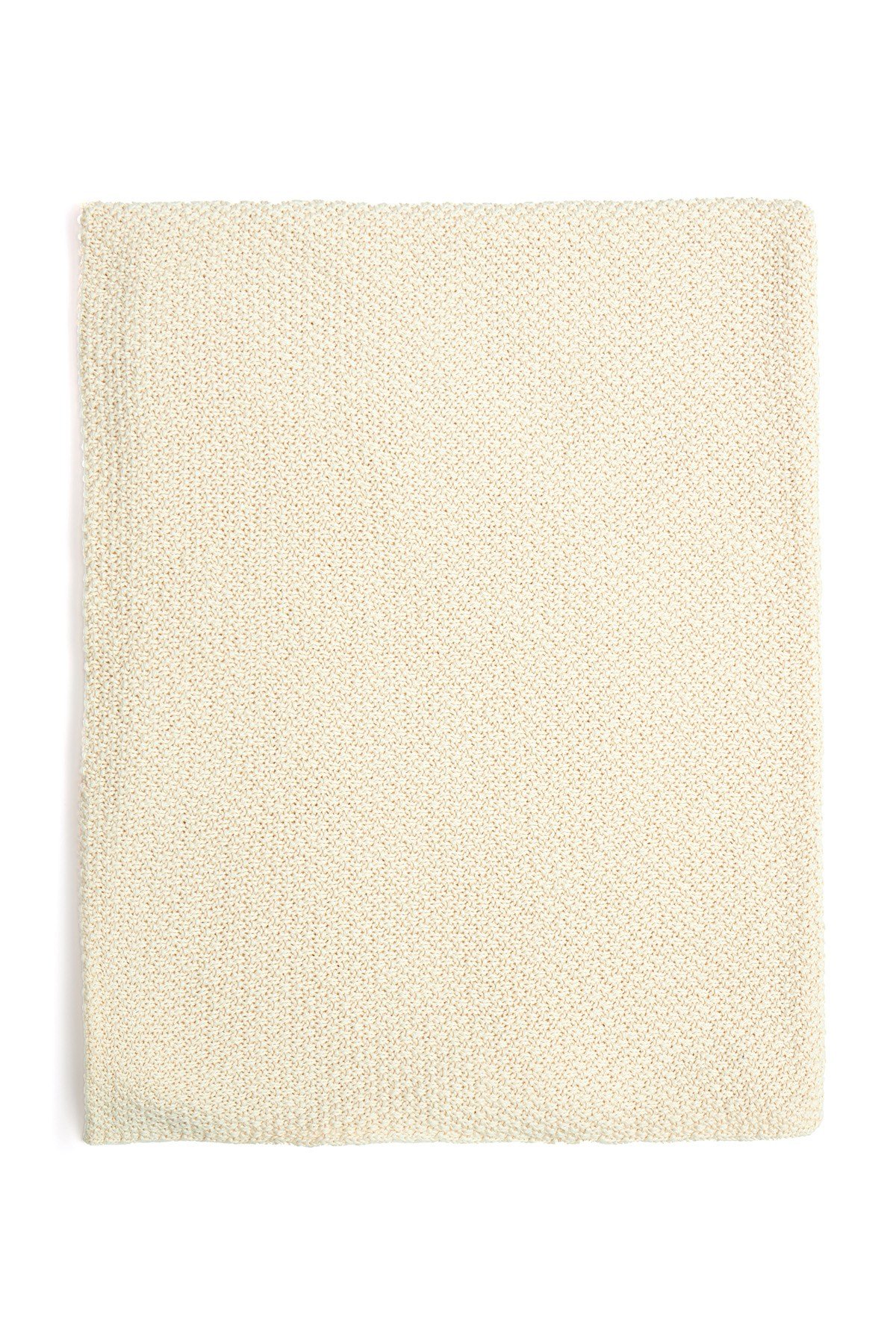 Peraluna %100 Organik Pamuk Pirinç Örgü Bej Renk Dikdörtgen Bebek / Çocuk Battaniye 100x160 CM