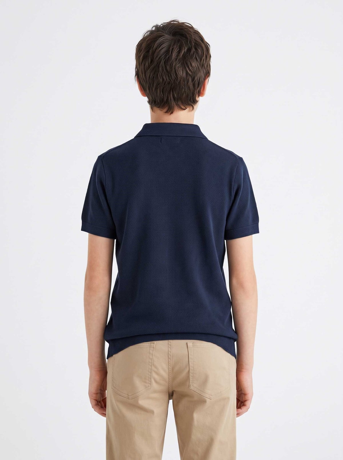 Peraluna Alex Pike Örgü, Kısa Kollu, Unisex Çocuk Polo Yaka T-shirt  - Lacivert