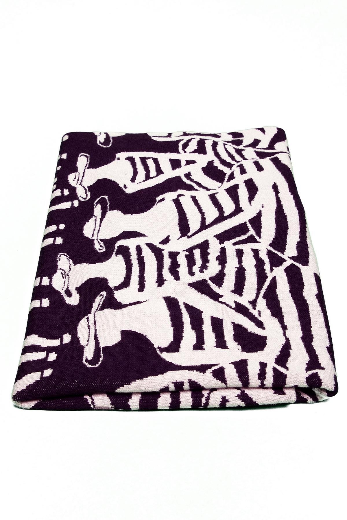 Peraluna BEACH GIRLS BEACH COVER Kadın Desenli Pamuklu Triko Plaj Örtüsü 75X150 CM - Siyah/Beyaz