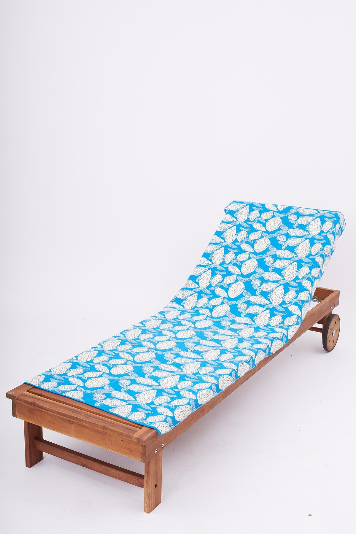Peraluna BLUE SARDİN BEACH COVER Balık Desenli Pamuklu Triko Plaj Örtüsü 75X150 CM - Ekru/Mavi