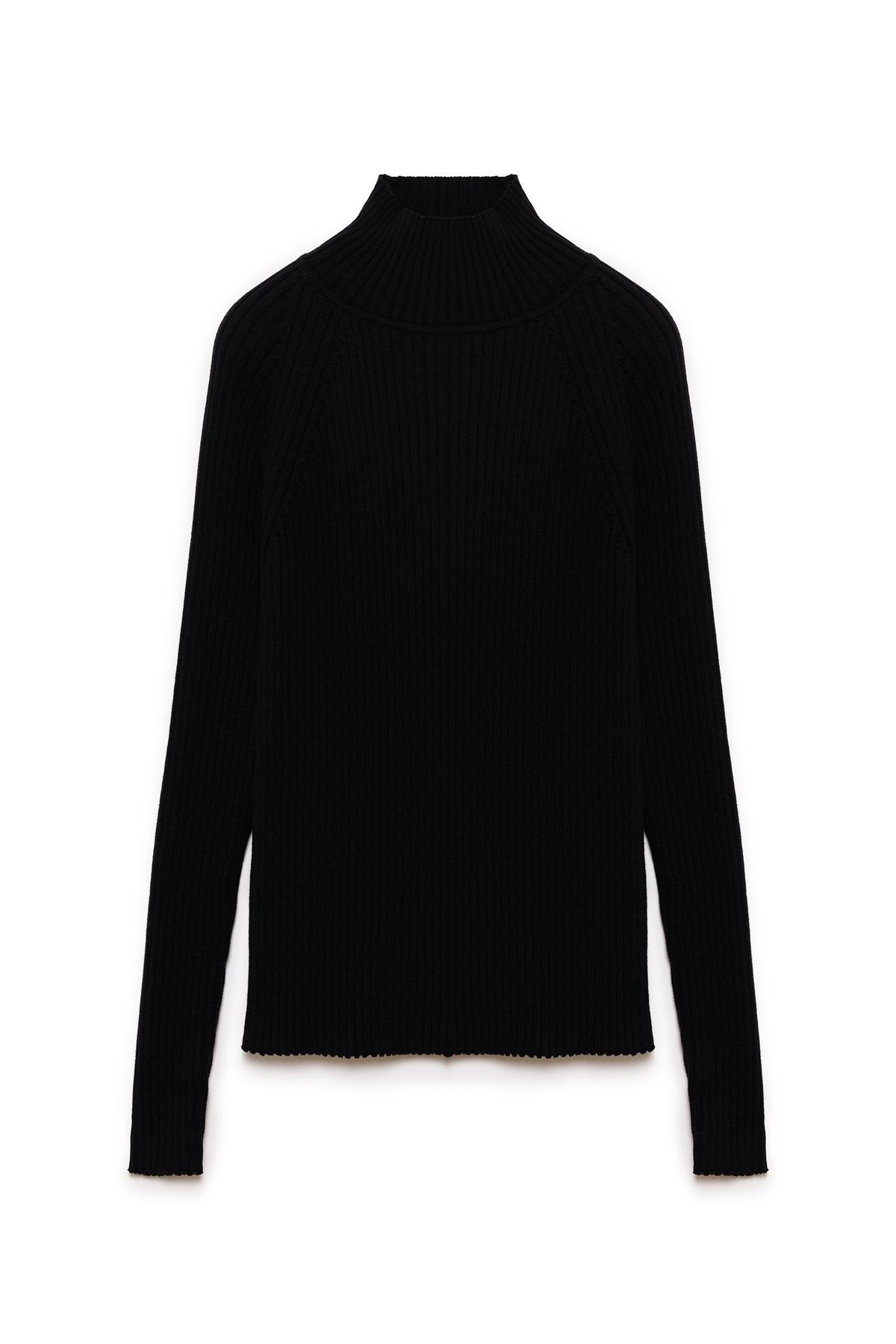 Peraluna Britta Rib Knitted Fit Cut Womens Knitted Pullover - Black