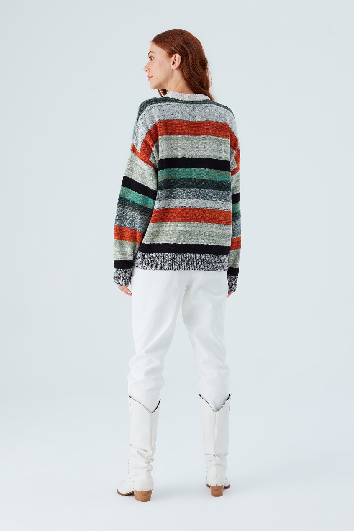 Peraluna CAMILA PULLOVER Bol Kesim El İşlemeli Kadın Triko Kazak Multi