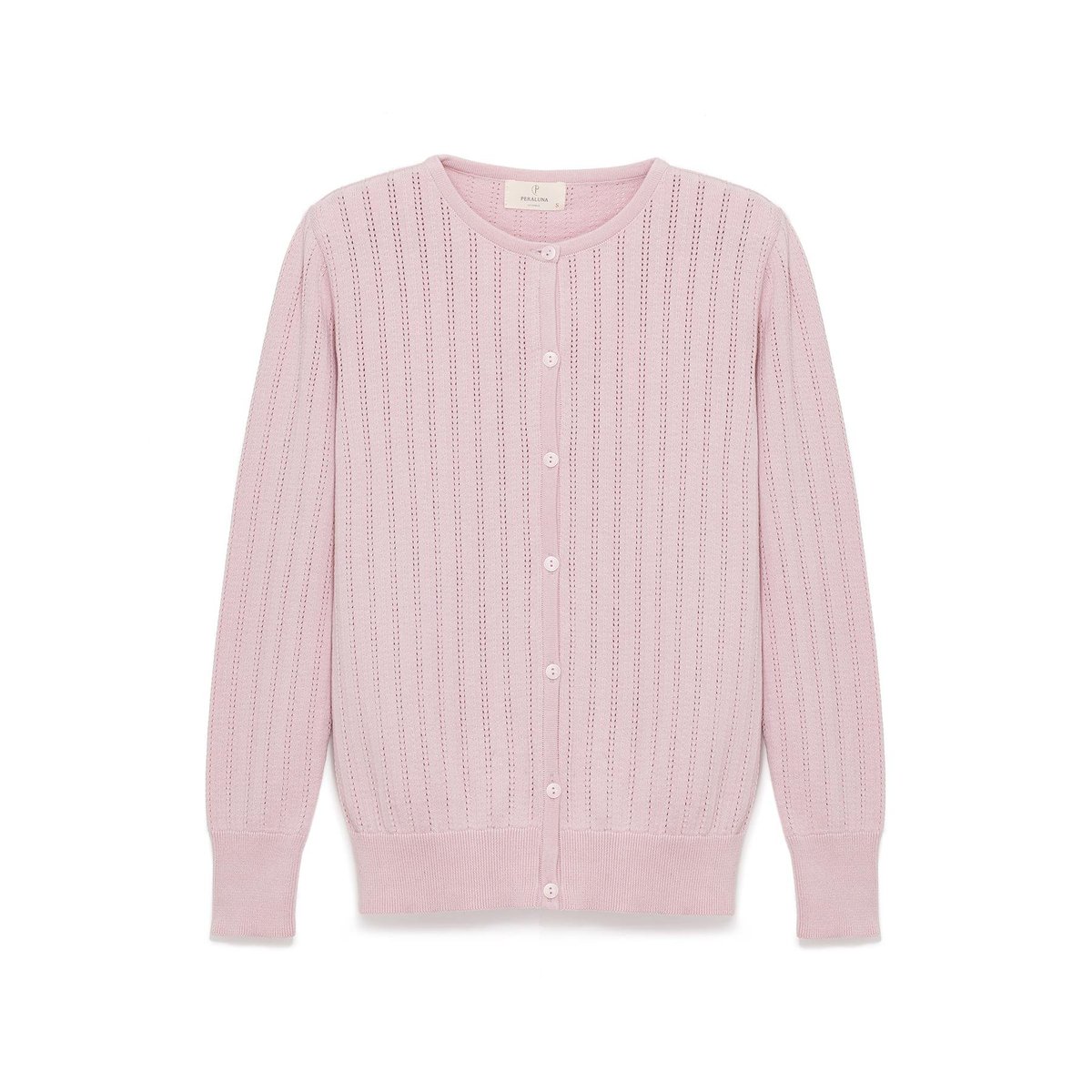 Peraluna Celine, Ajur Örgülü Kadın Triko Hırka - PUDRA