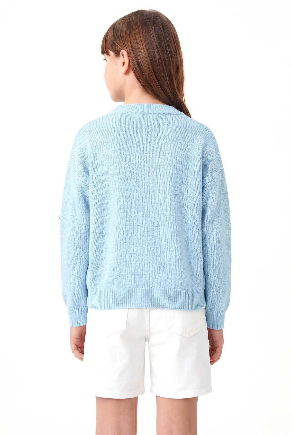 Peraluna CHERRY CARDIGAN - Organik Pamuk Kız Çocuk Hırka - Açık Mavi