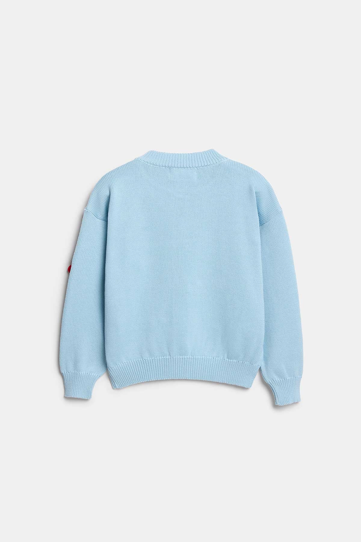 Peraluna CHERRY CARDIGAN - Organik Pamuk Kız Çocuk Hırka - Açık Mavi