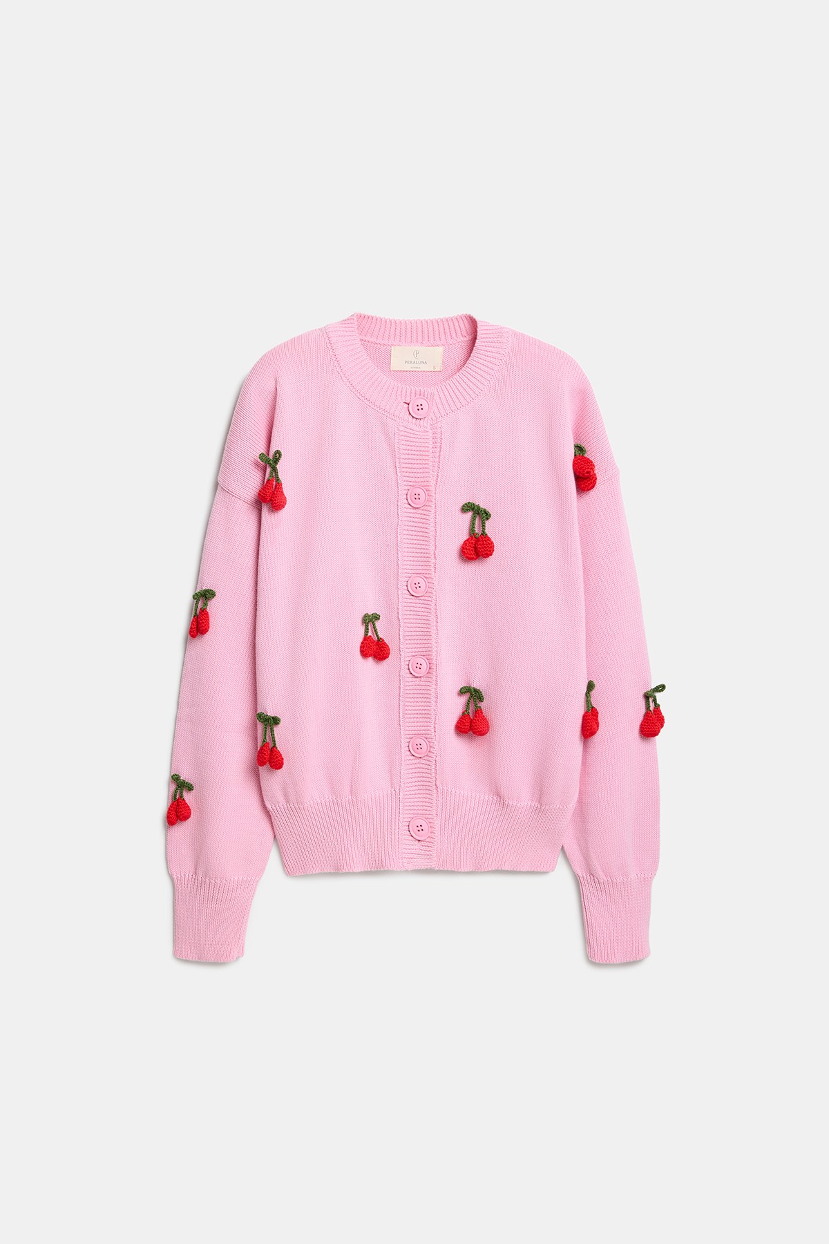 Peraluna CHERRY CARDIGAN Organik Pamuk Kadın Hırka - Pembe