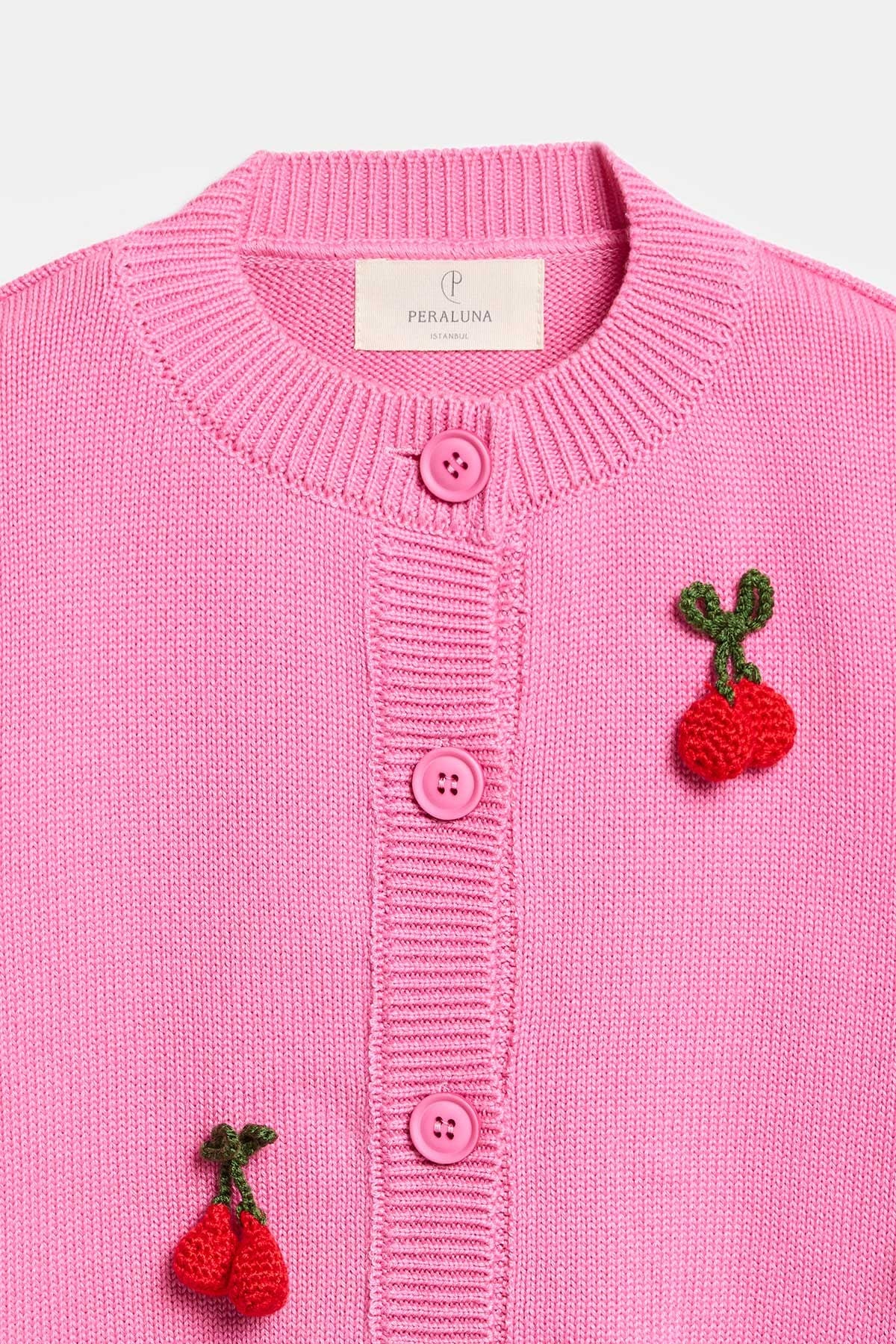 Peraluna CHERRY CARDIGAN - Organik Pamuk Kız Çocuk Hırka - Pembe