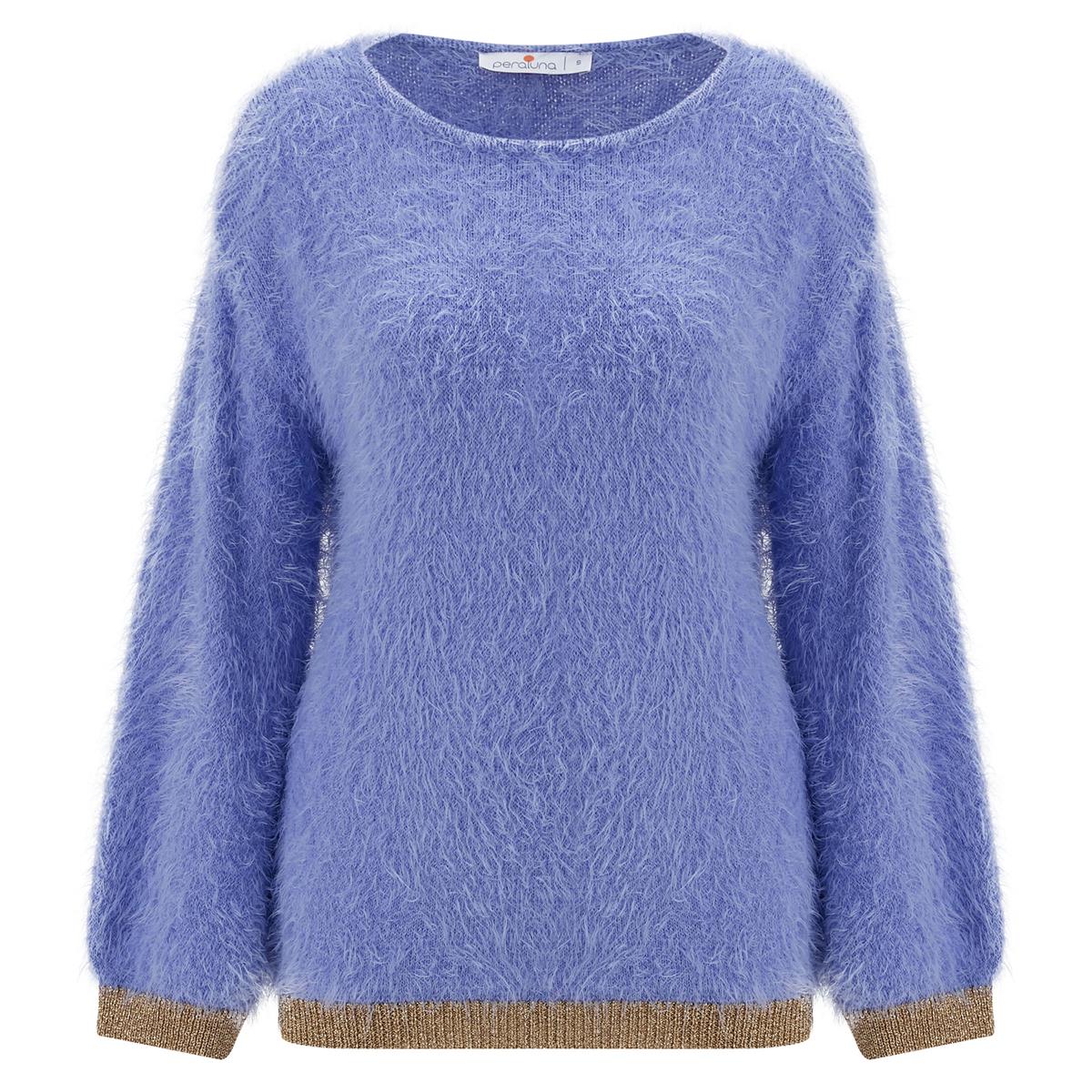 Peraluna DE VILLE PULLOVER Kol ve Etek Ucu Simli Kadın Triko Kazak Lila