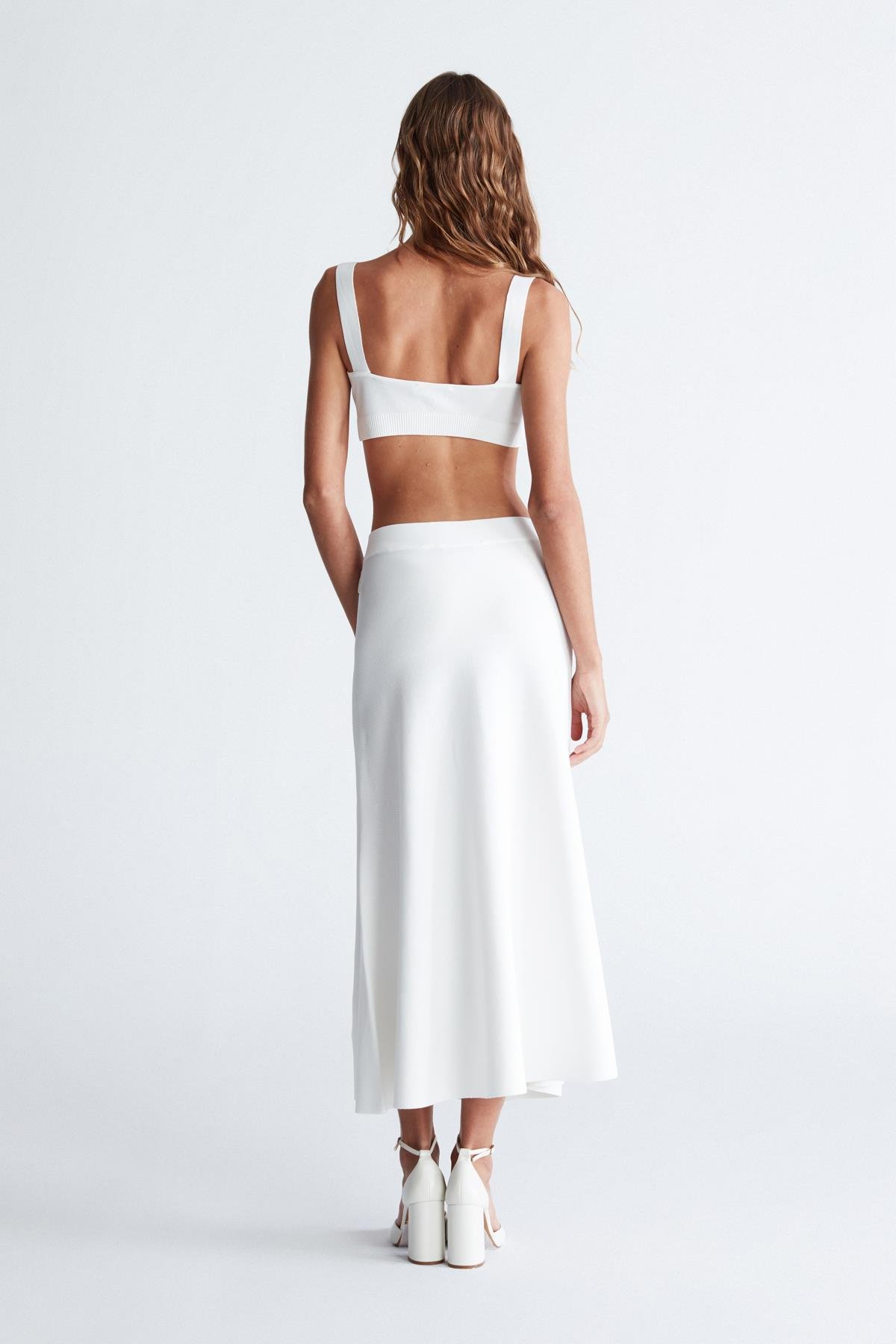 Peraluna ELIZABETH BRALET Düğme Detaylı Askılı Kadın Triko Bralet Ekru