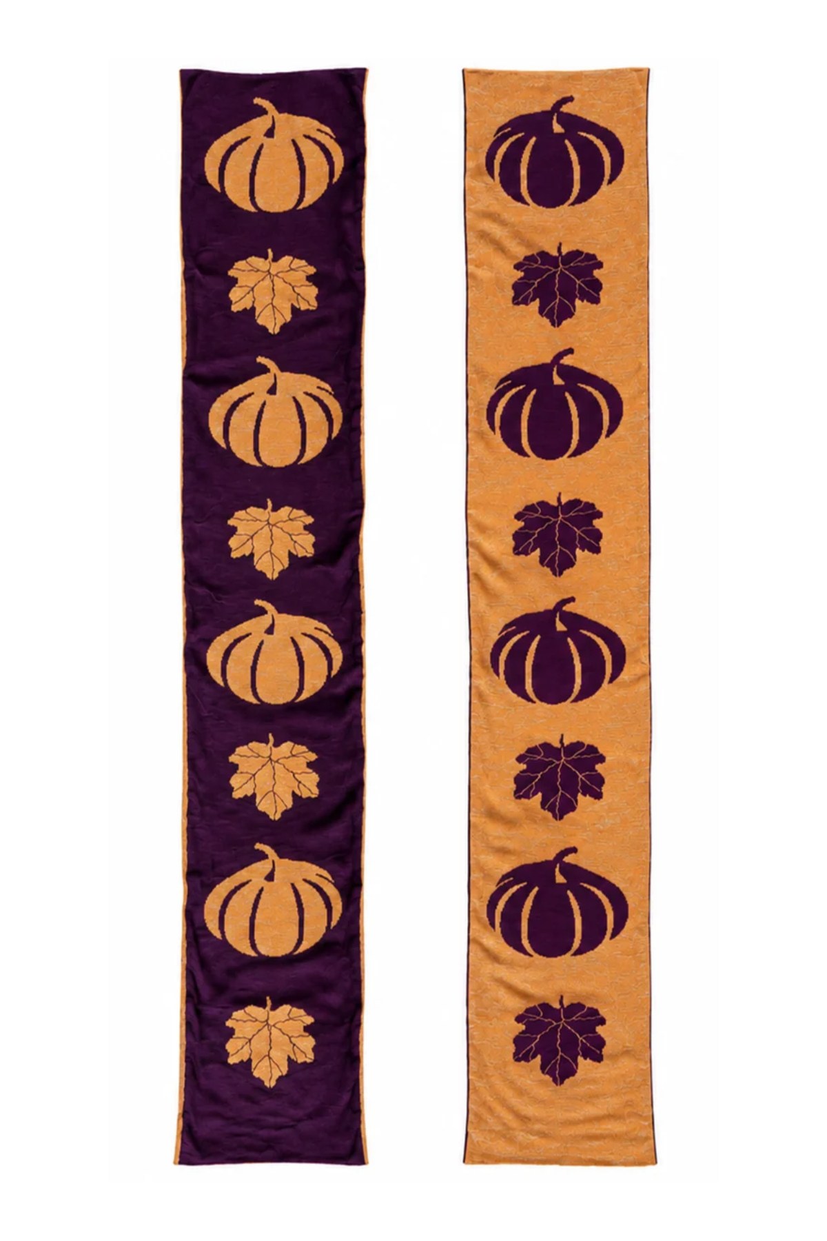 Peraluna Flying Pumpkin Atkı Balkabağı Desenli Atkı - Mor/Turuncu