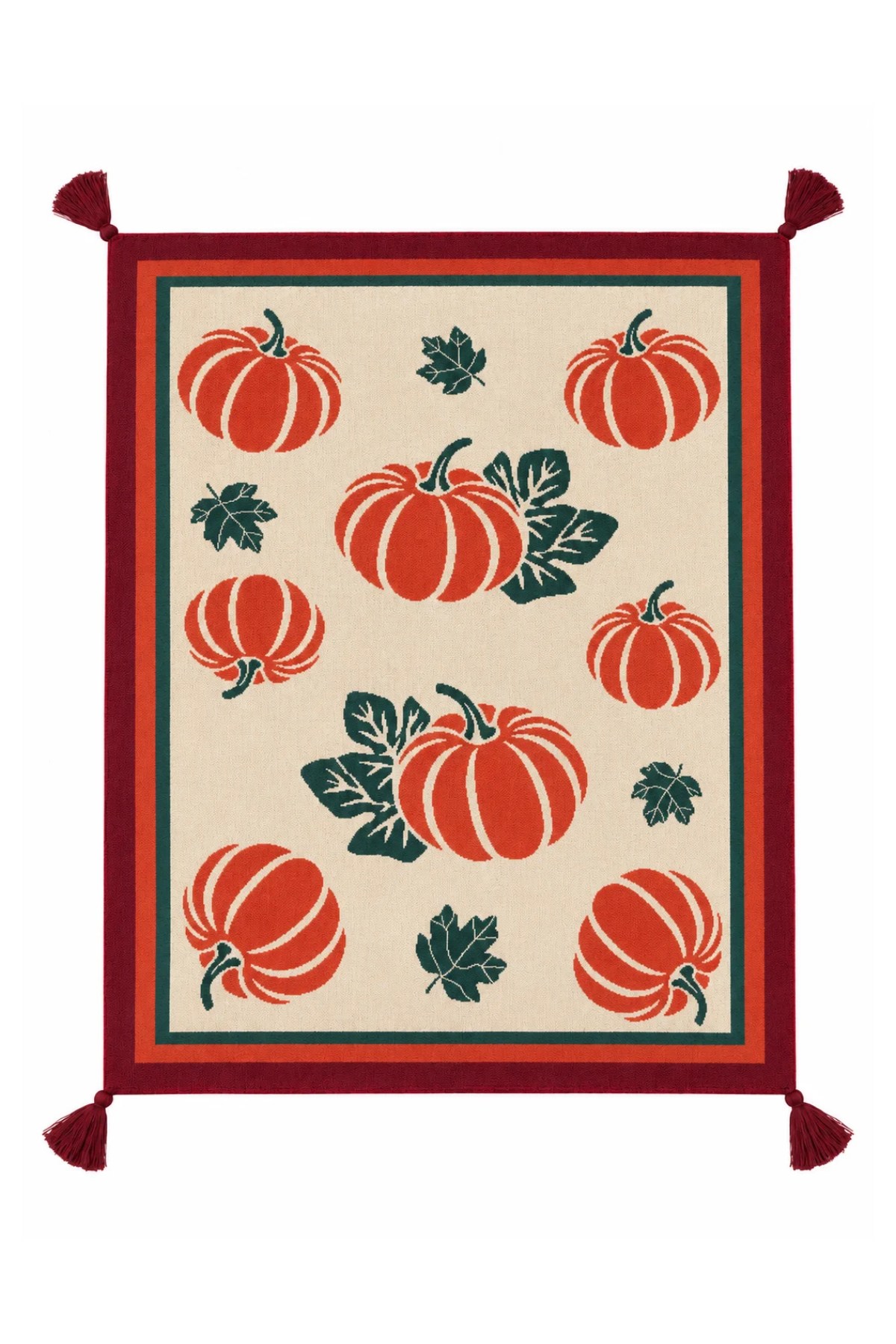 Peraluna Flying Pumpkin Bebek Battaniyesi, Balkabağı Desenli Bebek Battaniyesi - Bej Multi