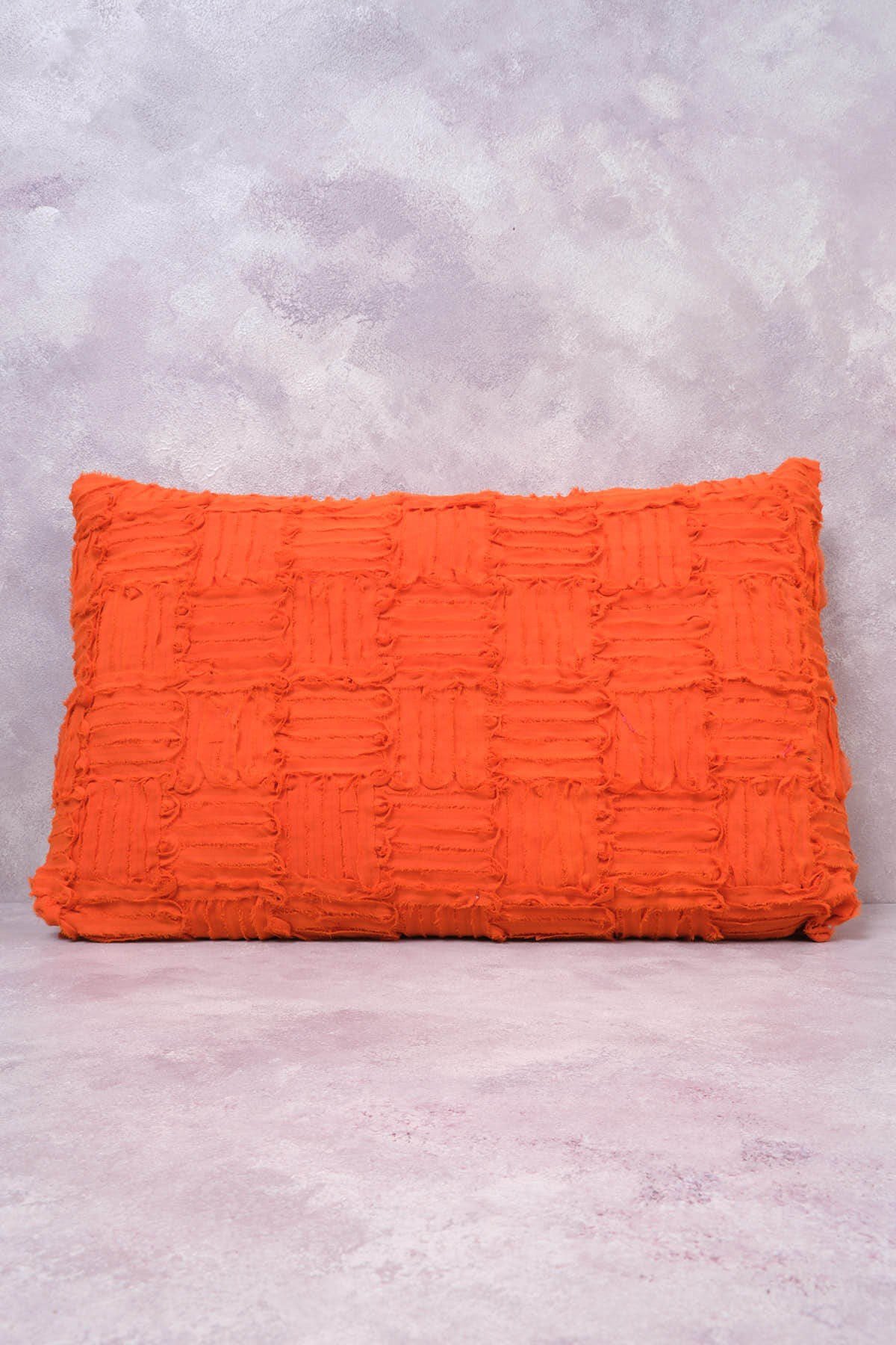 Peraluna FOAM PILLOW Chiffon Strip Knitwear Pillowcase 60X40 cm.- Orange